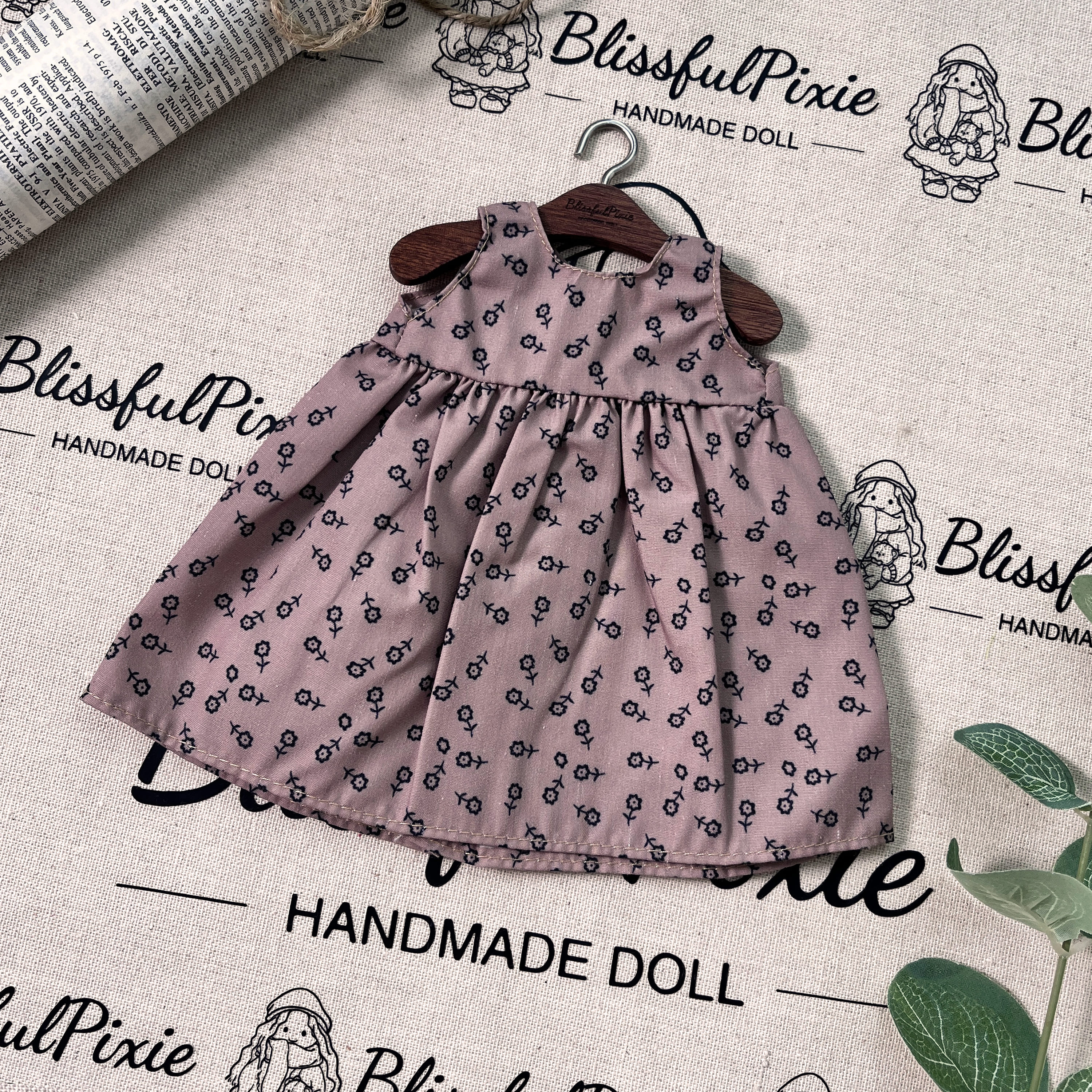 BlissfulPixie 12" Waldorf Handmade Doll Clothing Set Baby Girl Clothes Washable