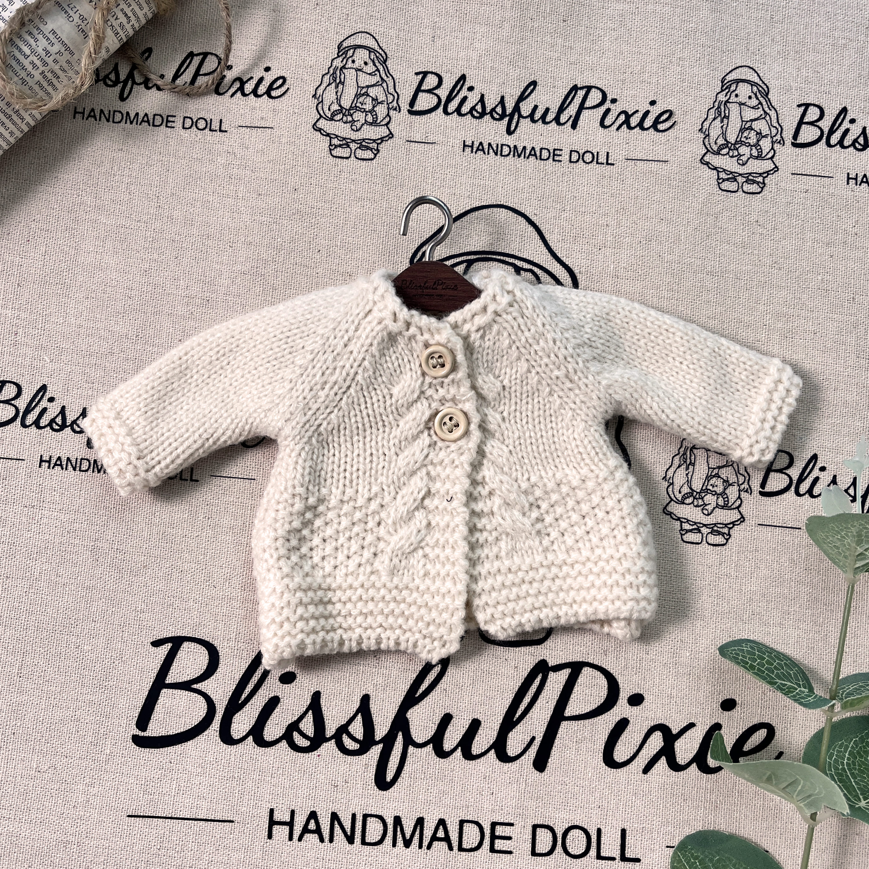 BlissfulPixie 12" Waldorf Handmade Doll Clothing Set Baby Girl Clothes Washable