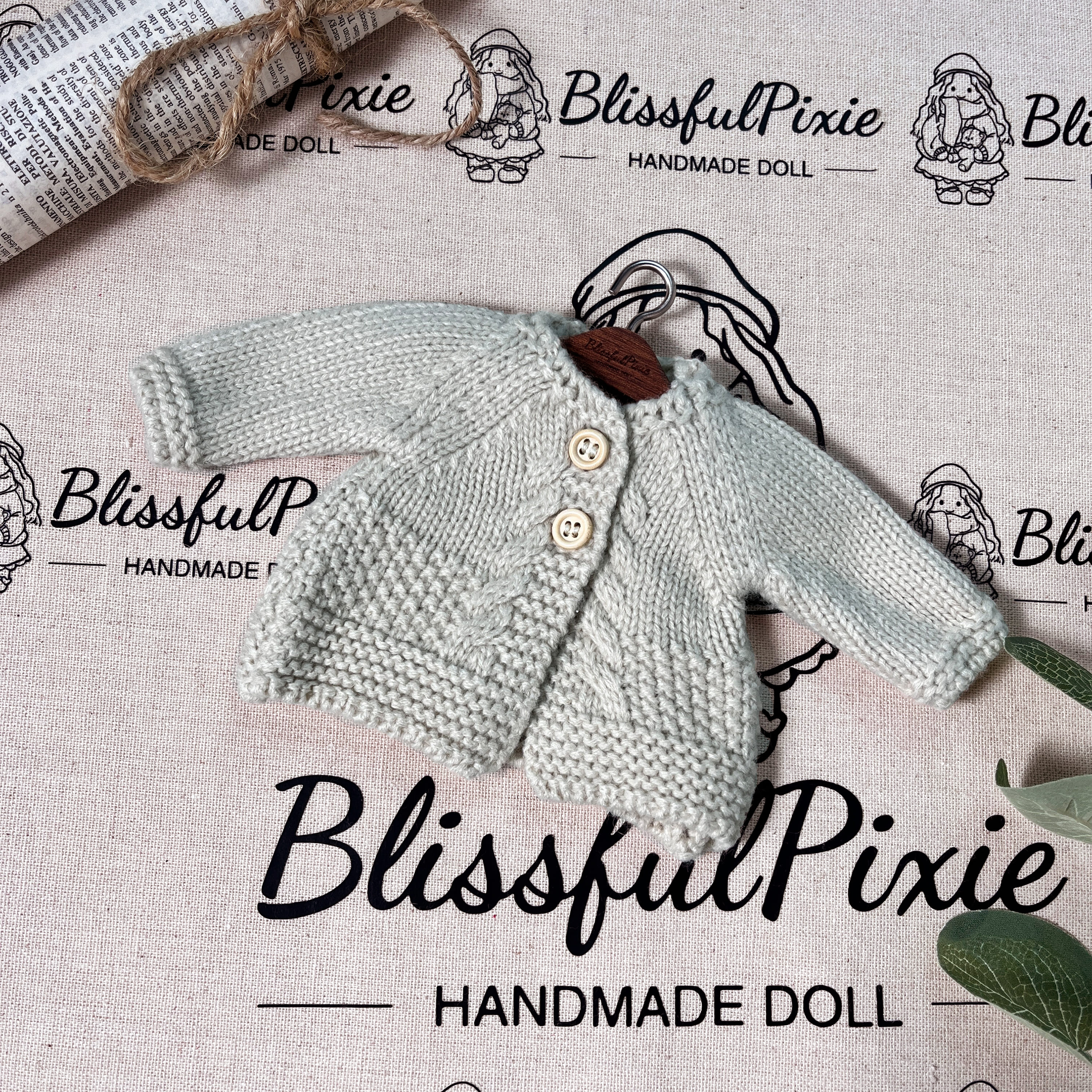 BlissfulPixie 12" Waldorf Handmade Doll Clothing Set Baby Girl Clothes Washable