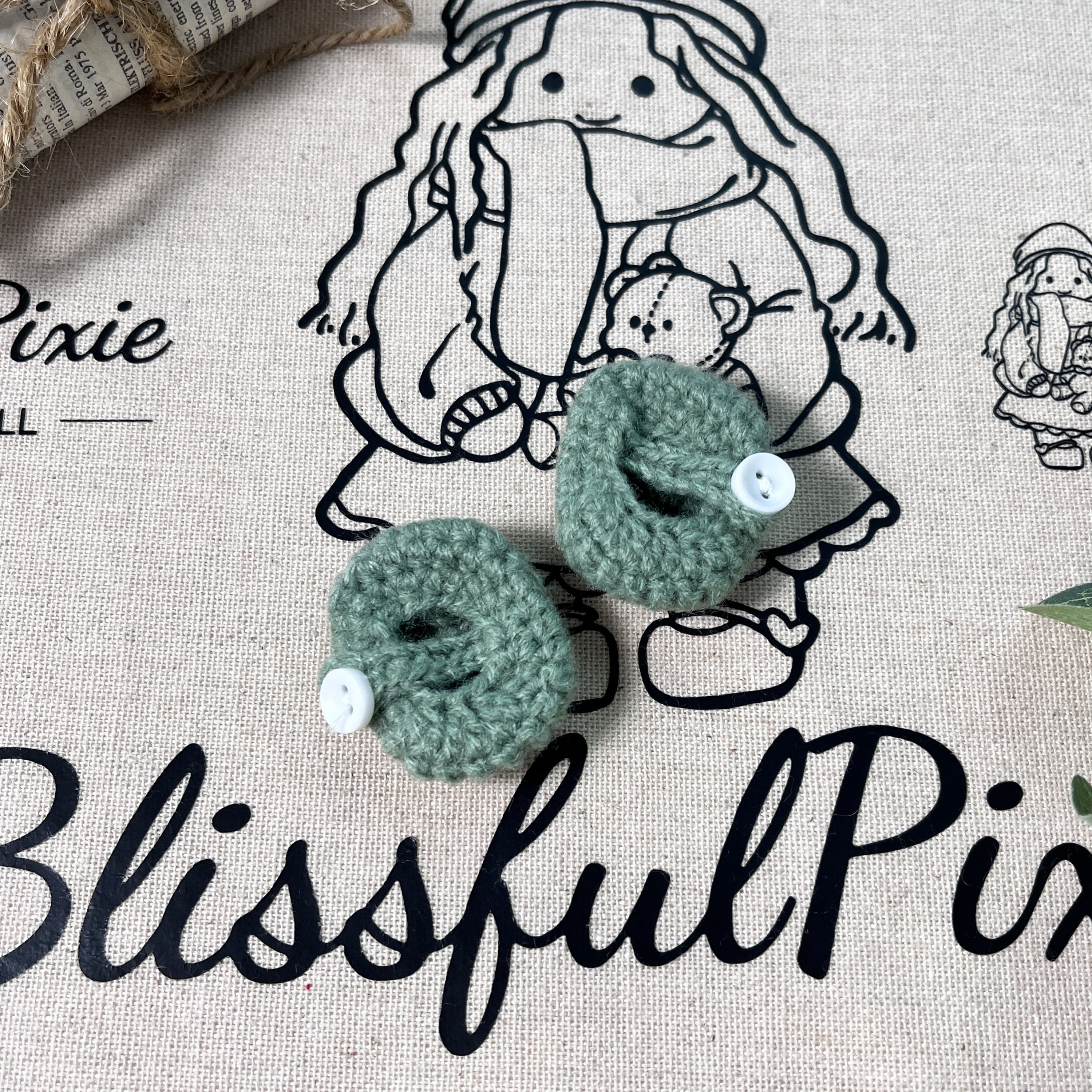 BlissfulPixie 12" Waldorf Handmade Doll Clothing Set Baby Girl Clothes Washable