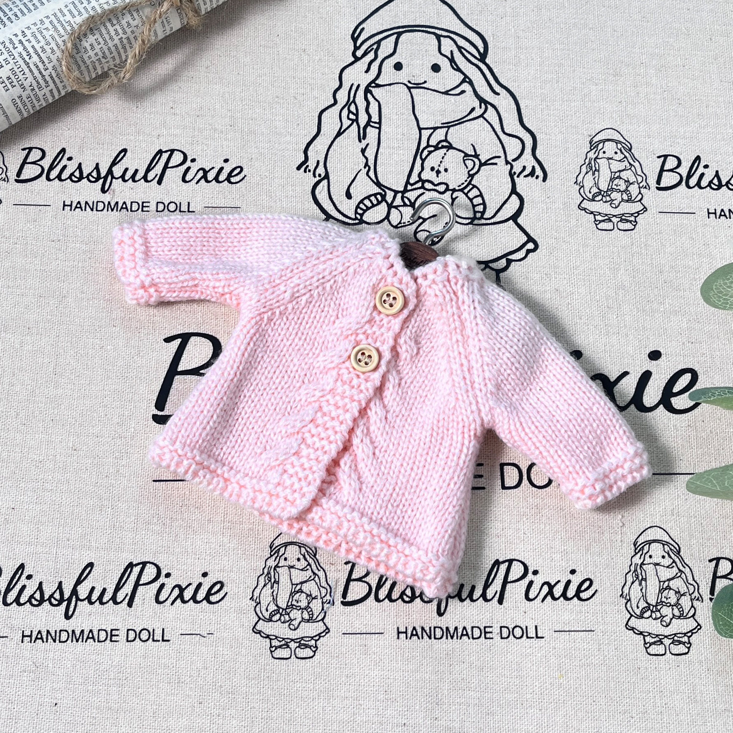 BlissfulPixie 12" Waldorf Handmade Doll Clothing Set Baby Girl Clothes Washable