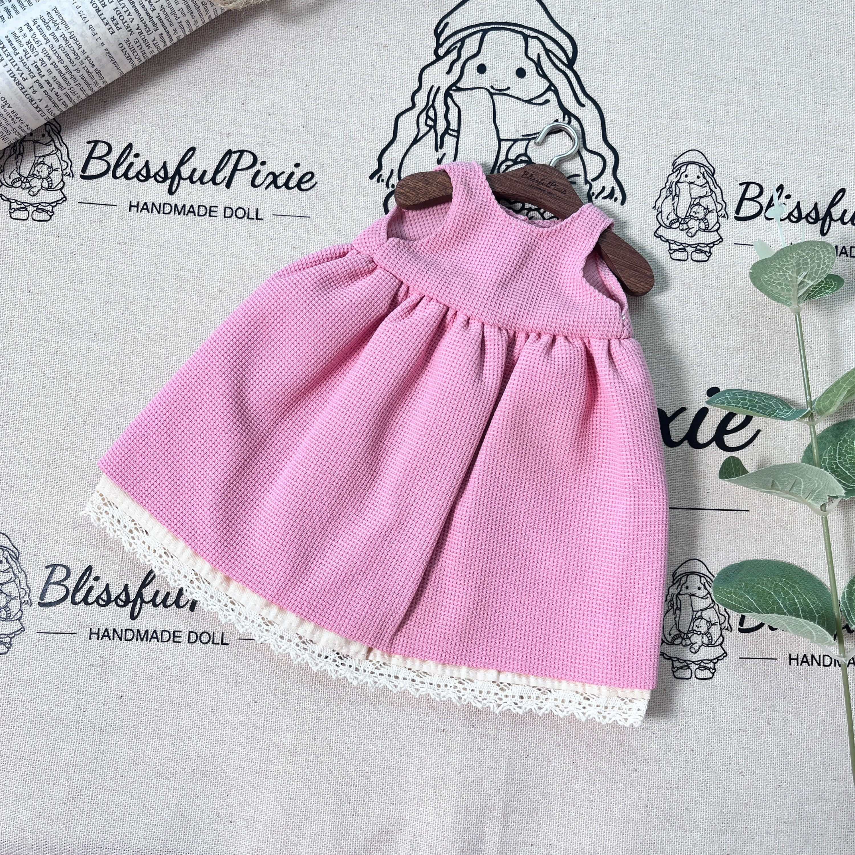 BlissfulPixie 12" Waldorf Handmade Doll Clothing Set Baby Girl Clothes Washable