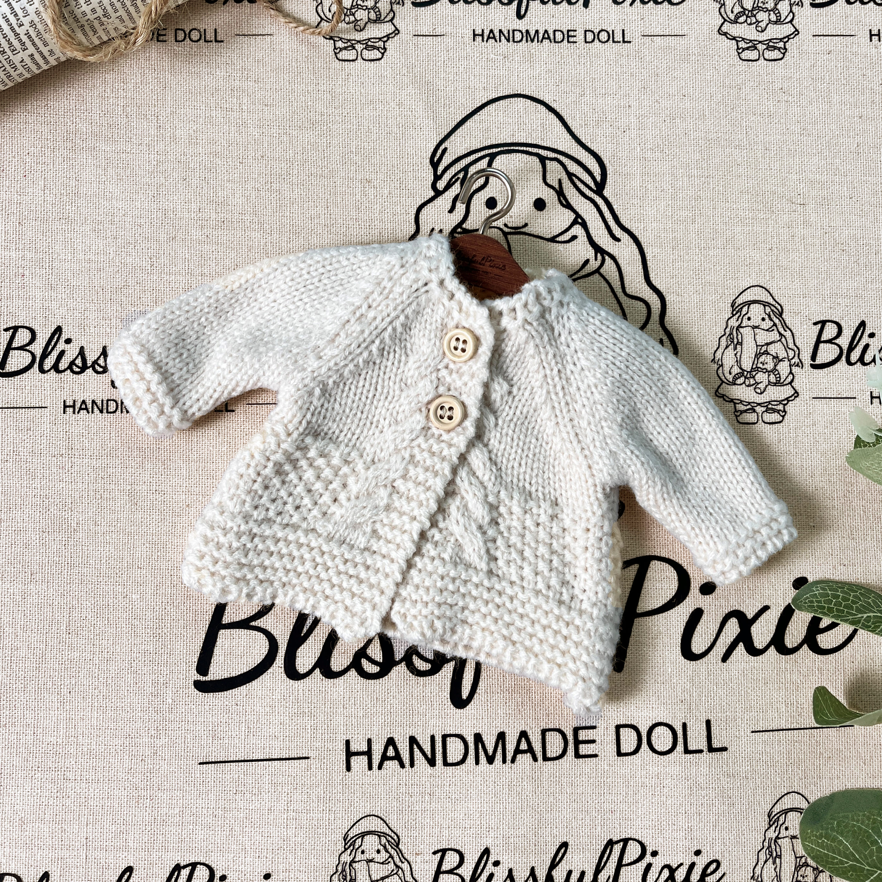 BlissfulPixie 12" Waldorf Handmade Doll Clothing Set Baby Girl Clothes Washable