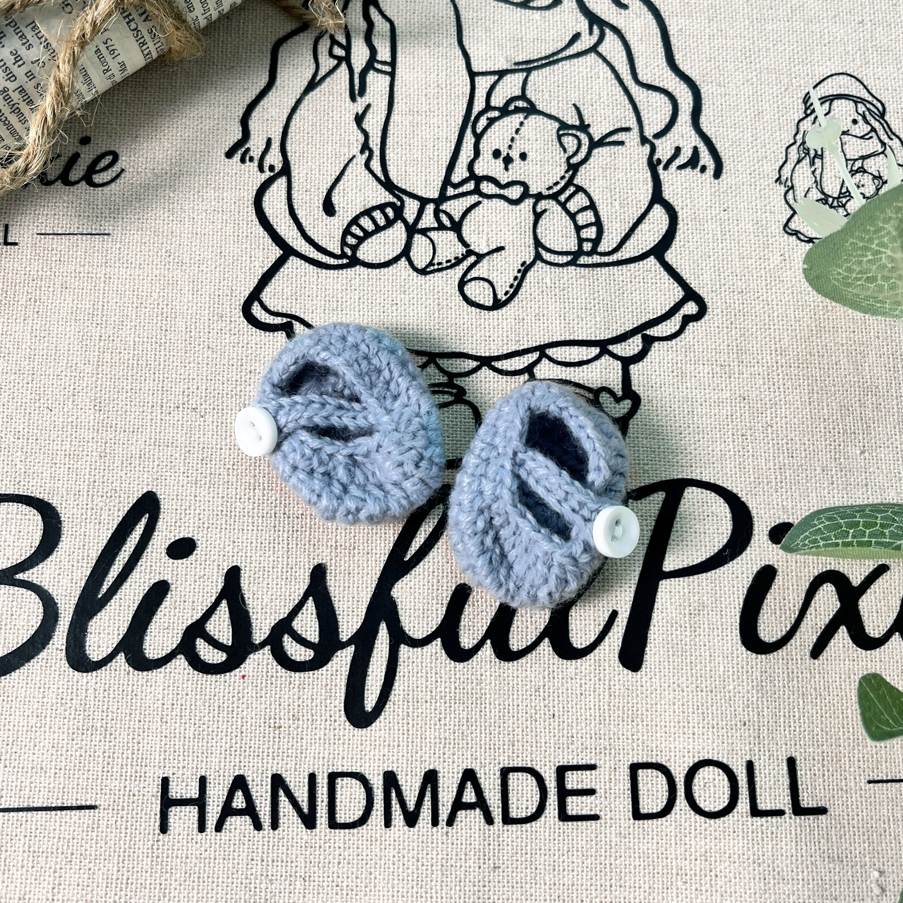 BlissfulPixie 12" Waldorf Handmade Doll Clothing Set Baby Girl Clothes Washable