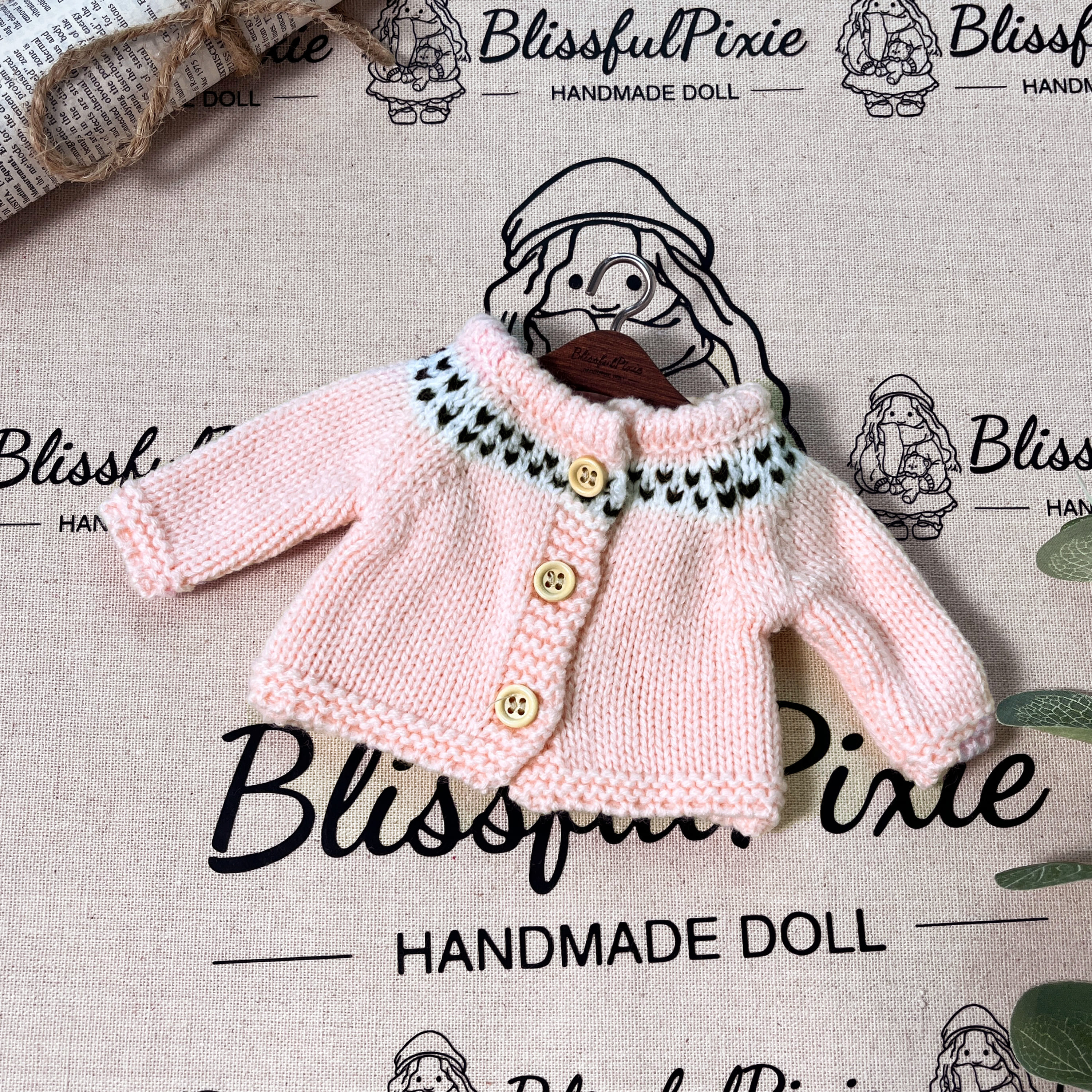 BlissfulPixie 12" Waldorf Handmade Doll Clothing Set Baby Girl Clothes Washable