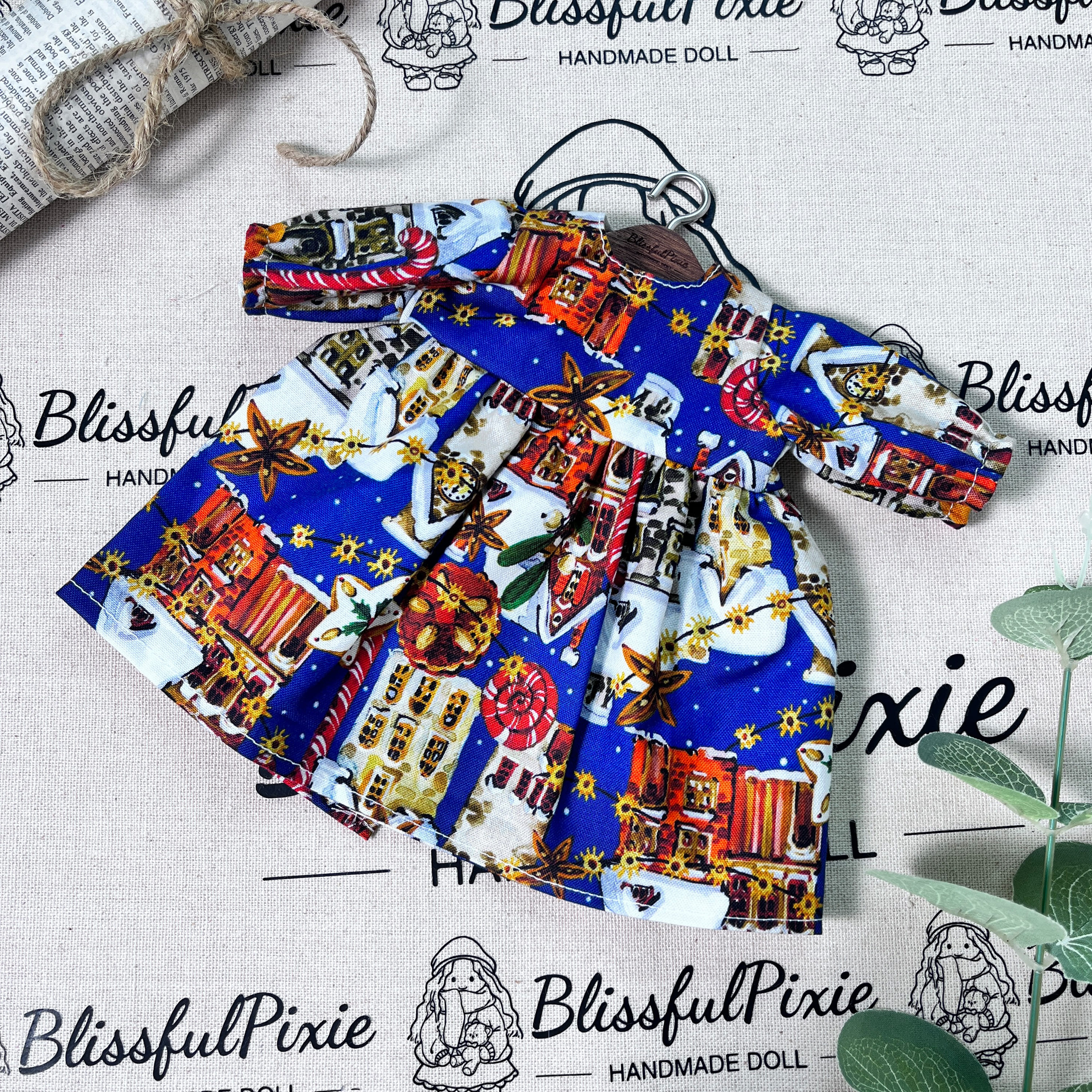 BlissfulPixie 12" Waldorf Handmade Doll Clothing Set Baby Girl Clothes Washable