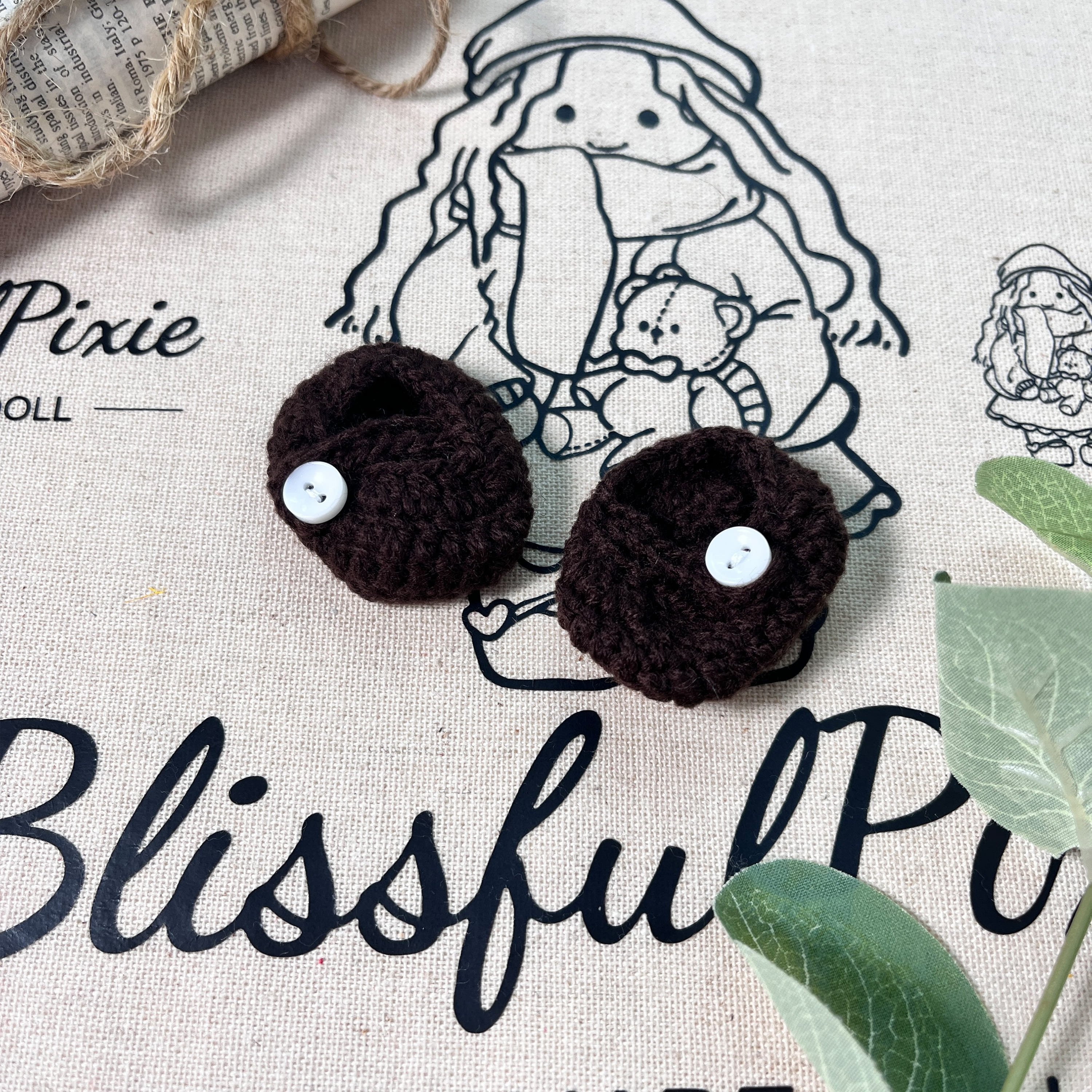 BlissfulPixie 12" Waldorf Handmade Doll Clothing Set Baby Girl Clothes Washable