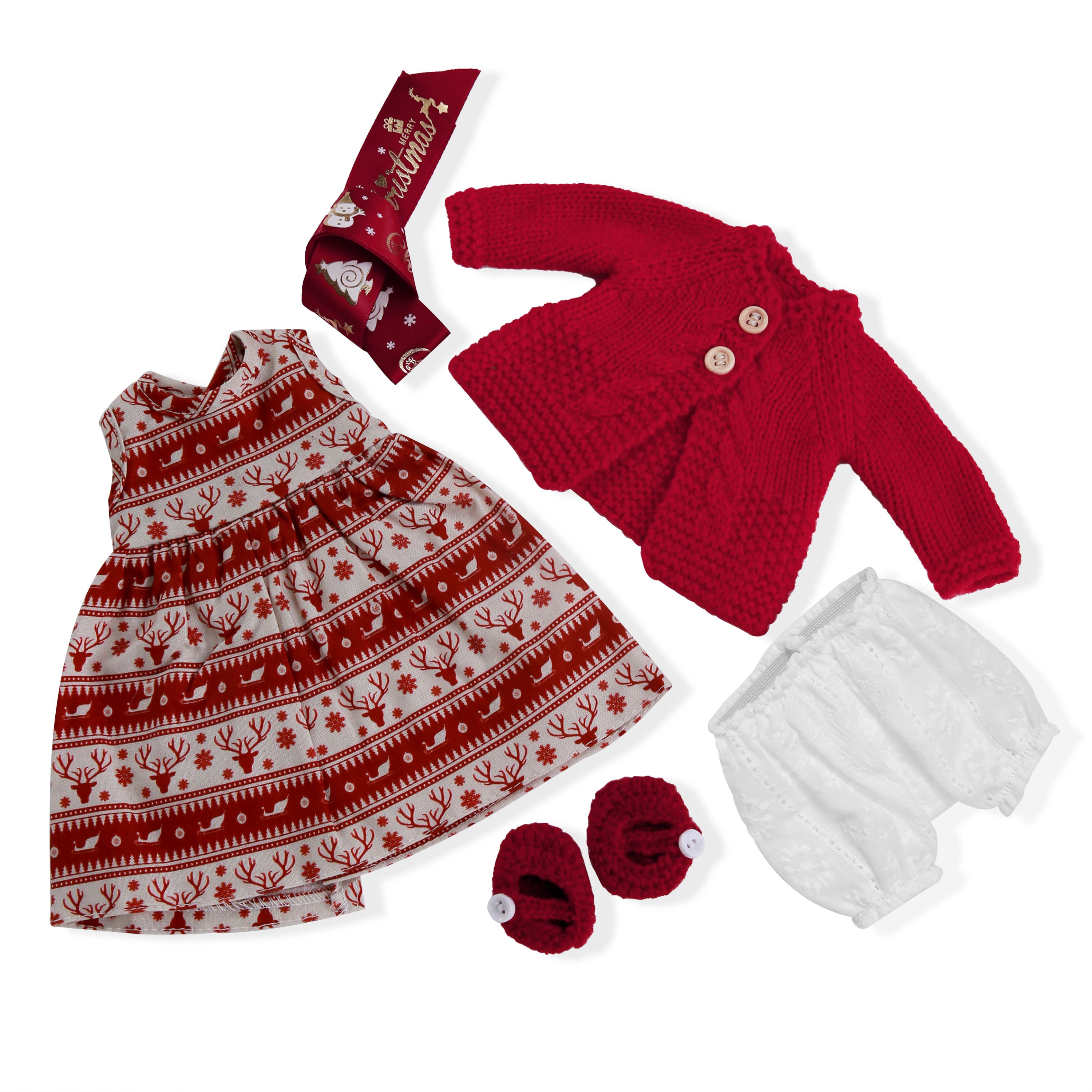 BlissfulPixie 12" Waldorf Handmade Doll Clothing Set Baby Girl Clothes Washable