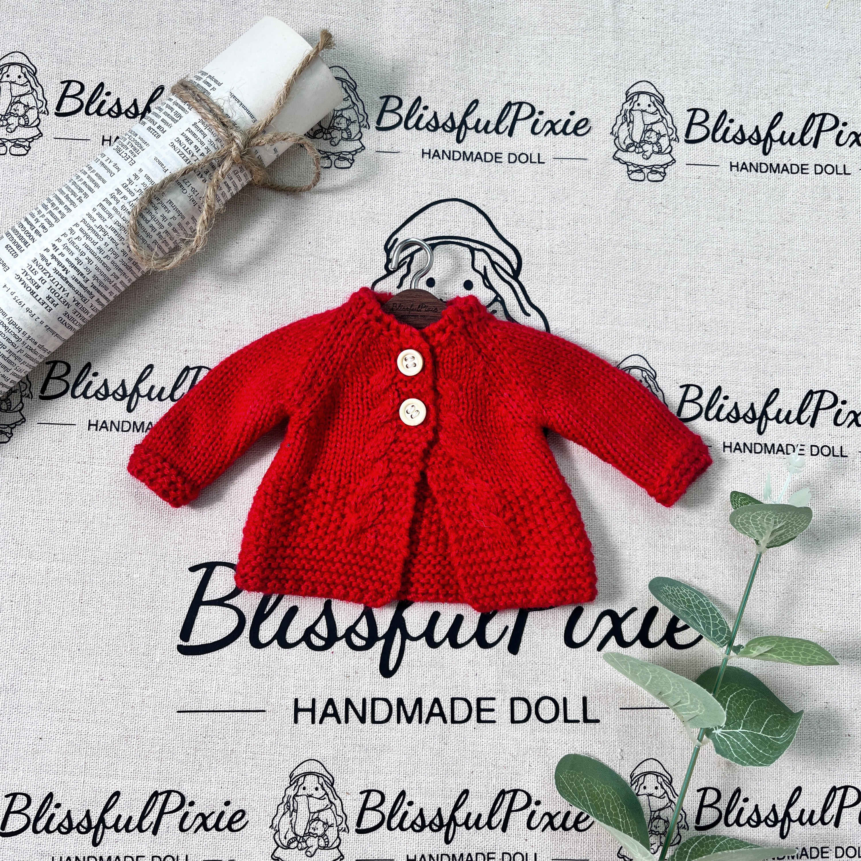 BlissfulPixie 12" Waldorf Handmade Doll Clothing Set Baby Girl Clothes Washable