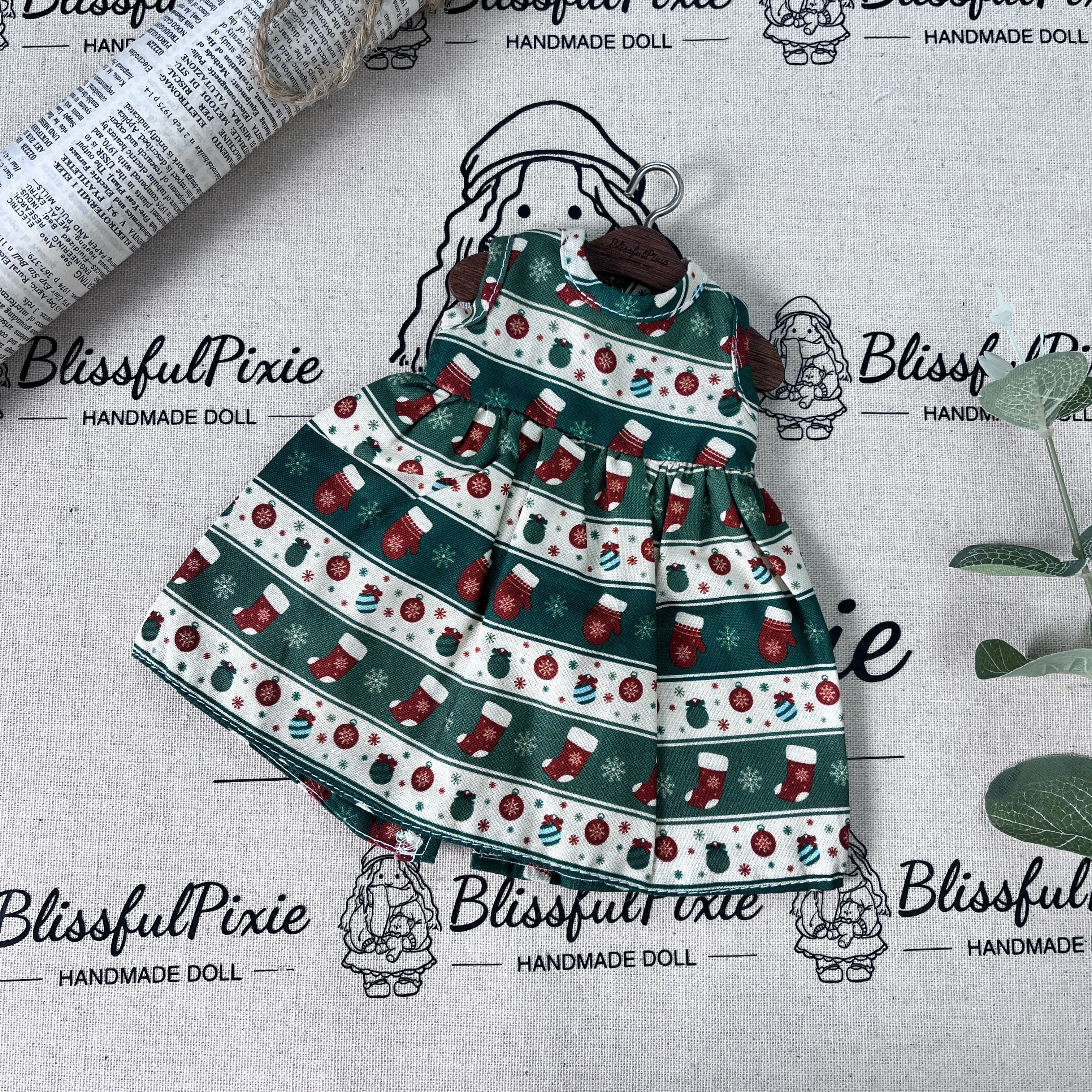 BlissfulPixie 12" Waldorf Handmade Doll Clothing Set Baby Girl Clothes Washable