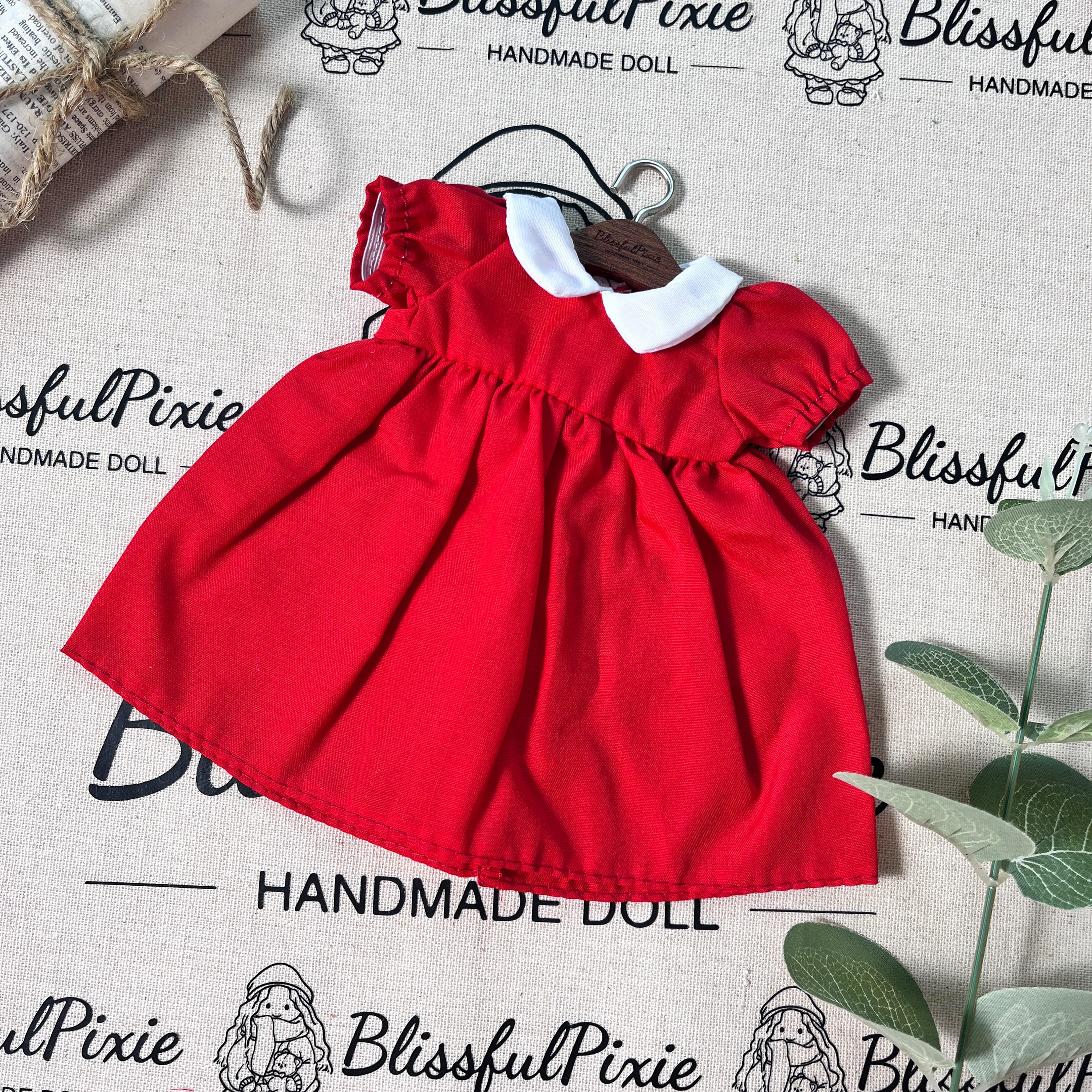 BlissfulPixie 12" Waldorf Handmade Doll Clothing Set Baby Girl Clothes Washable