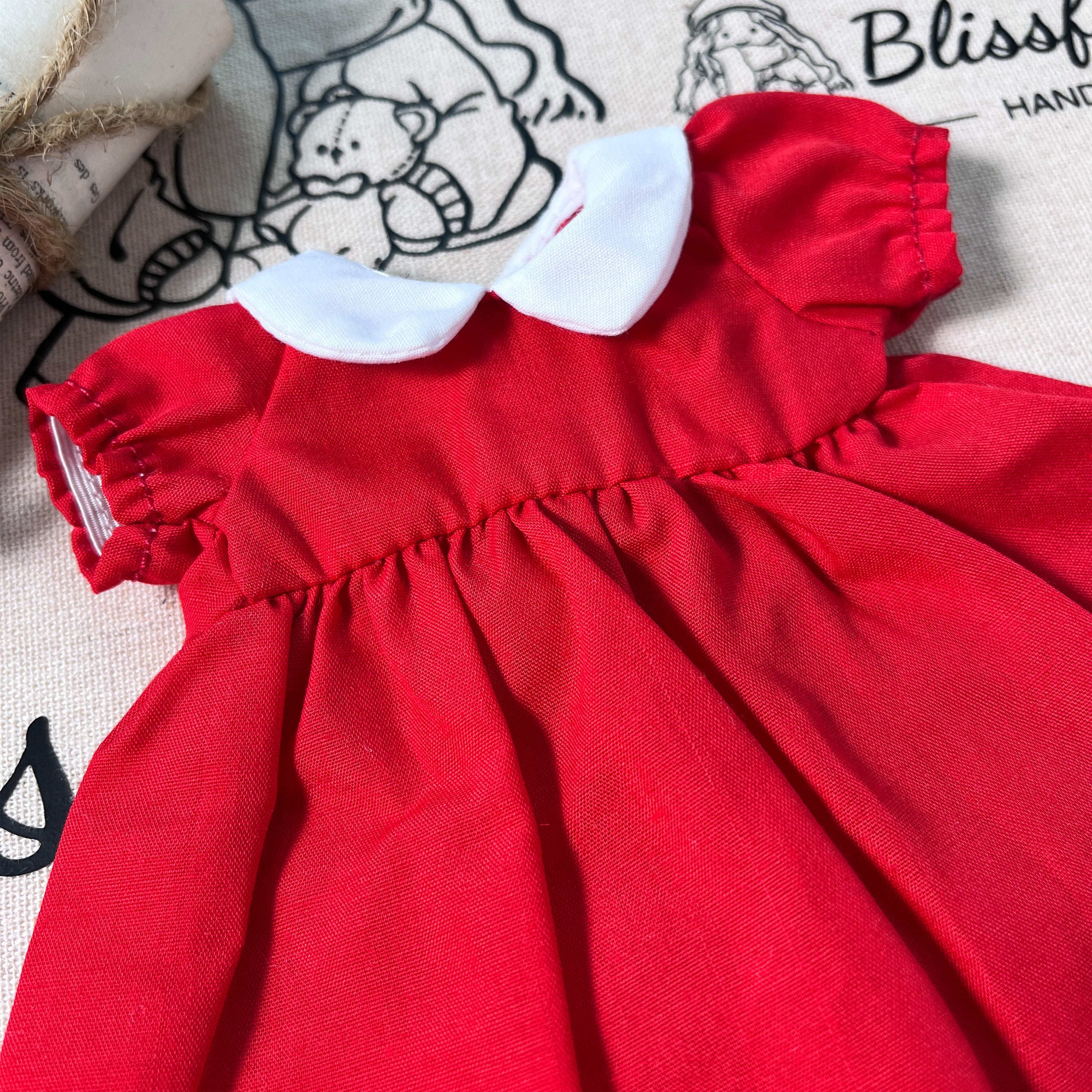 BlissfulPixie 12" Waldorf Handmade Doll Clothing Set Baby Girl Clothes Washable