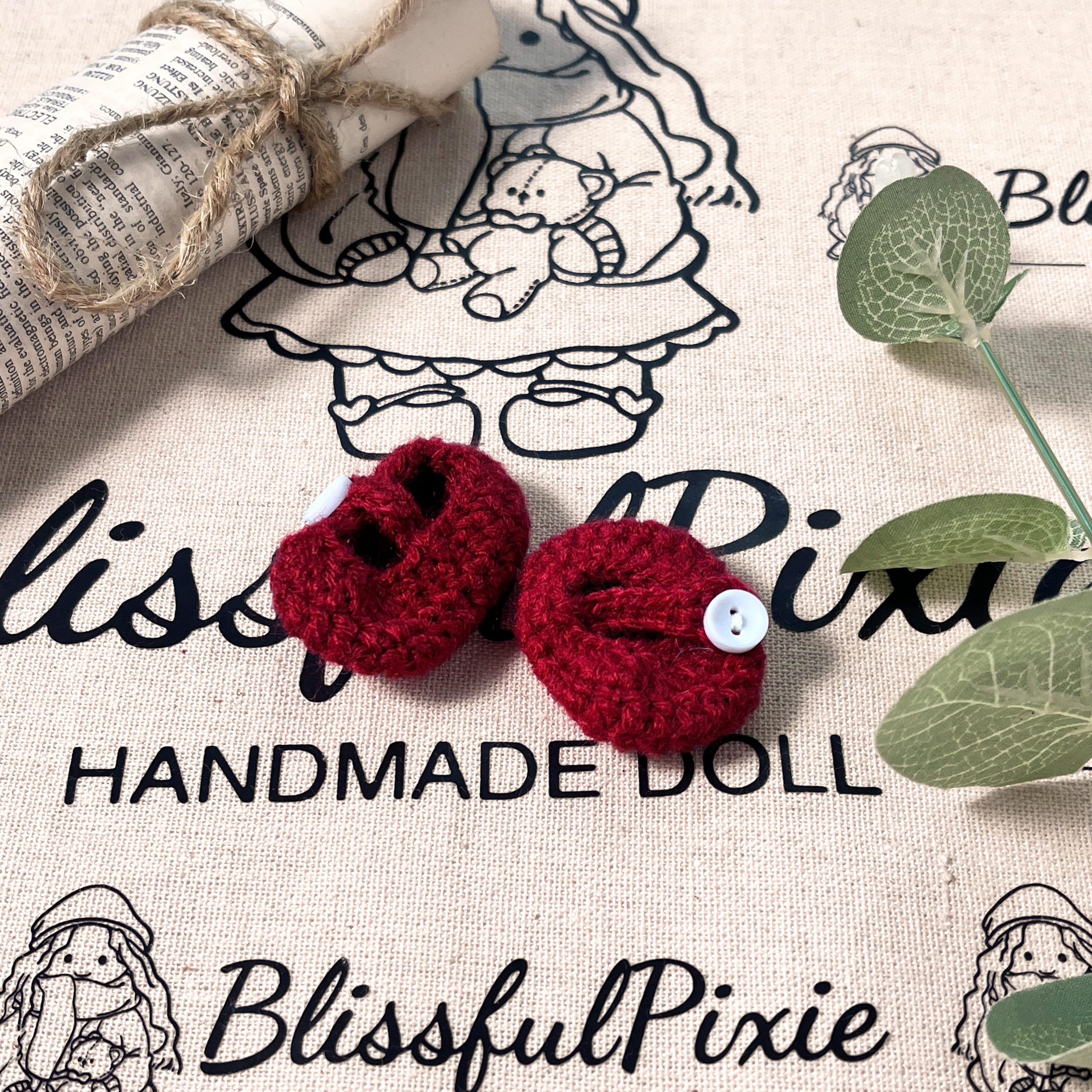 BlissfulPixie 12" Waldorf Handmade Doll Clothing Set Baby Girl Clothes Washable