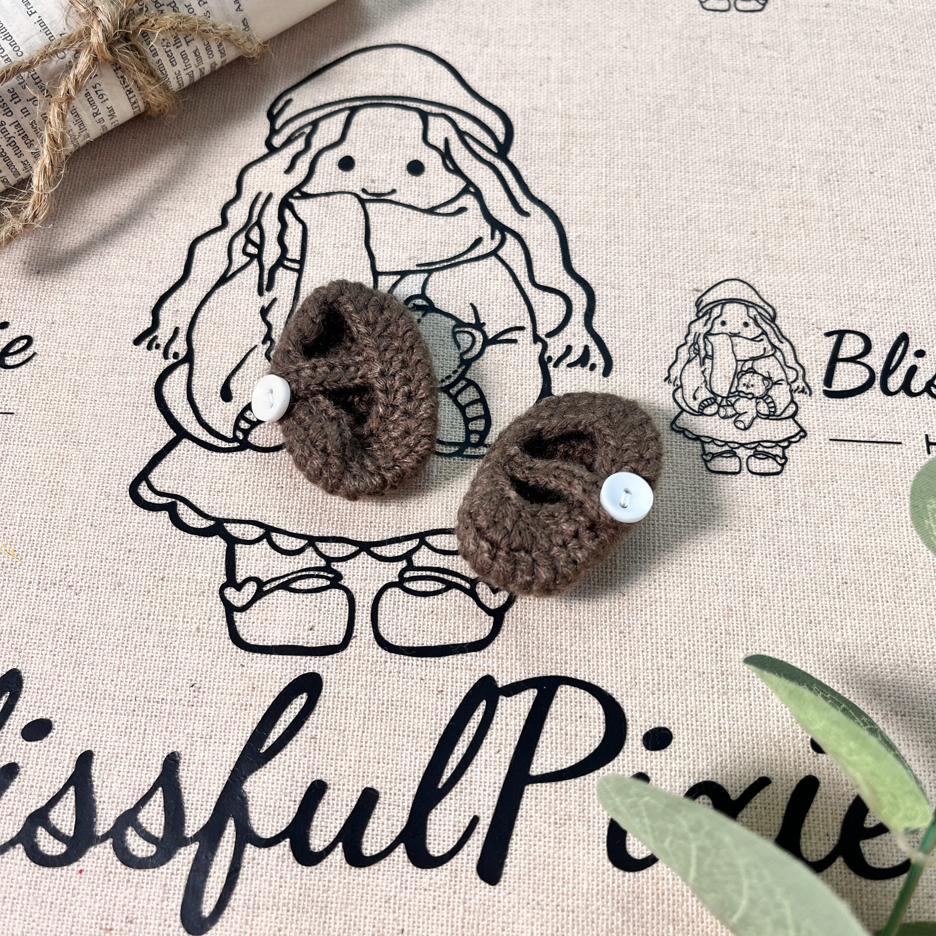 BlissfulPixie 12" Waldorf Handmade Doll Clothing Set Baby Girl Clothes Washable