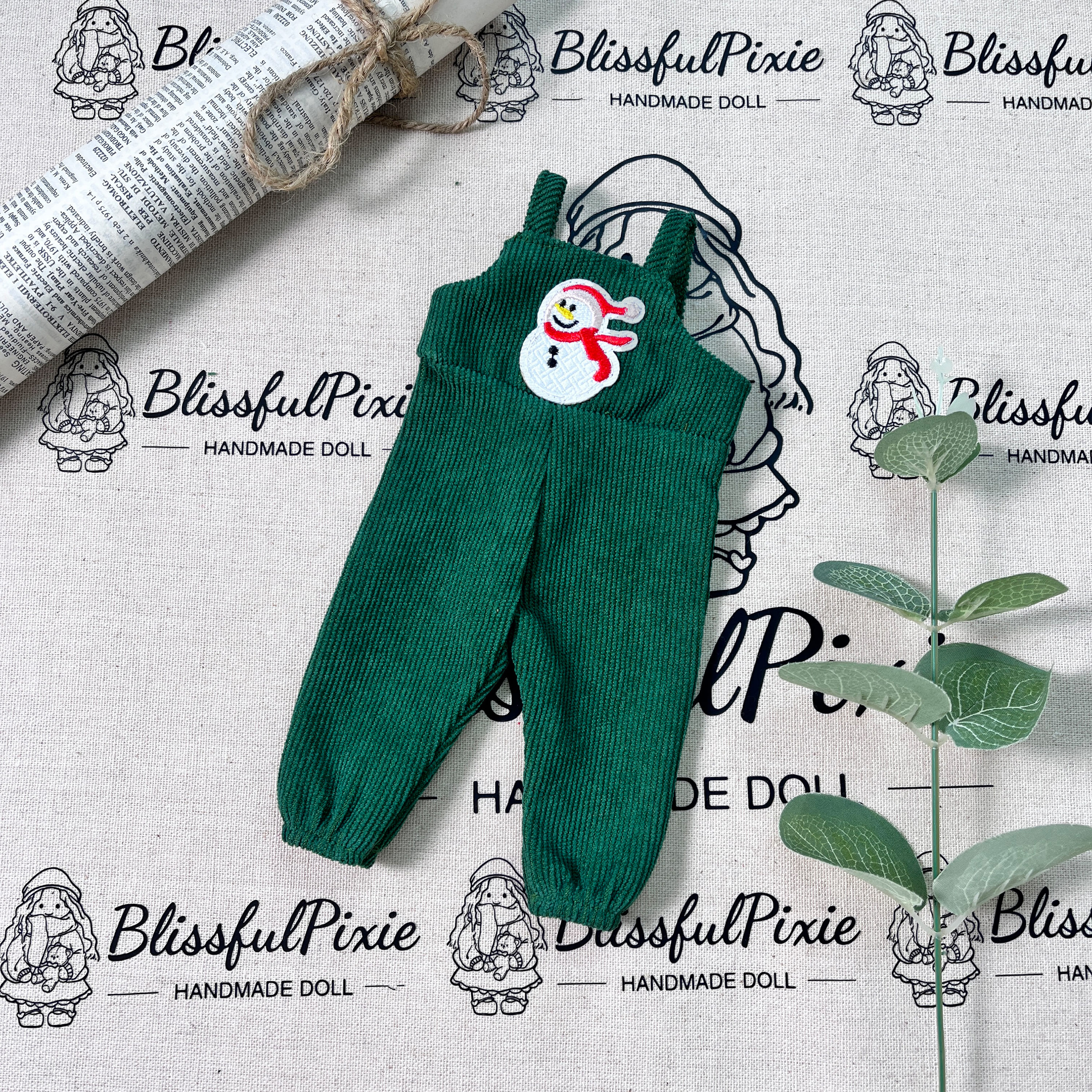 BlissfulPixie 12" Waldorf Handmade Doll Clothing Set Baby Girl Clothes Washable