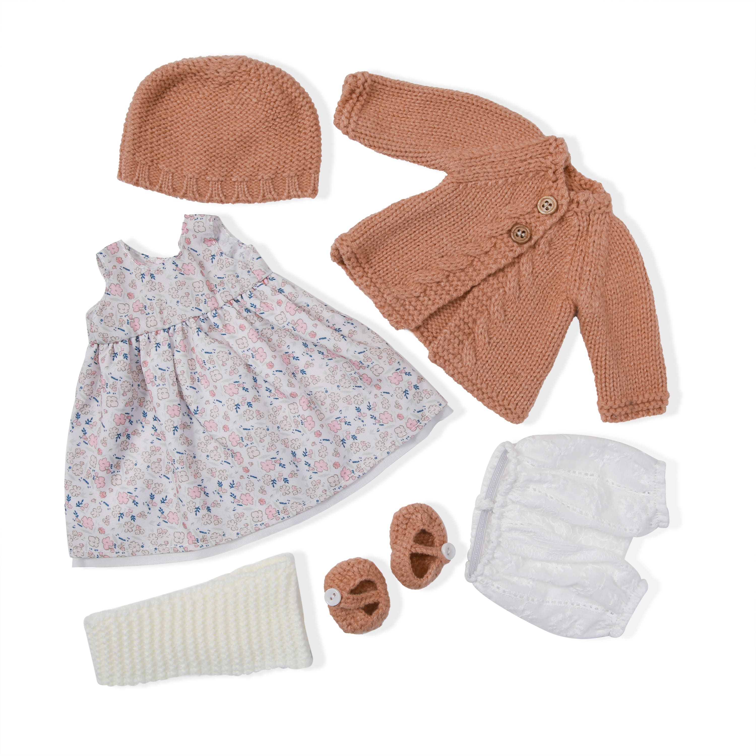 BlissfulPixie 12" Waldorf Handmade Doll Clothing Set Baby Girl Clothes Washable