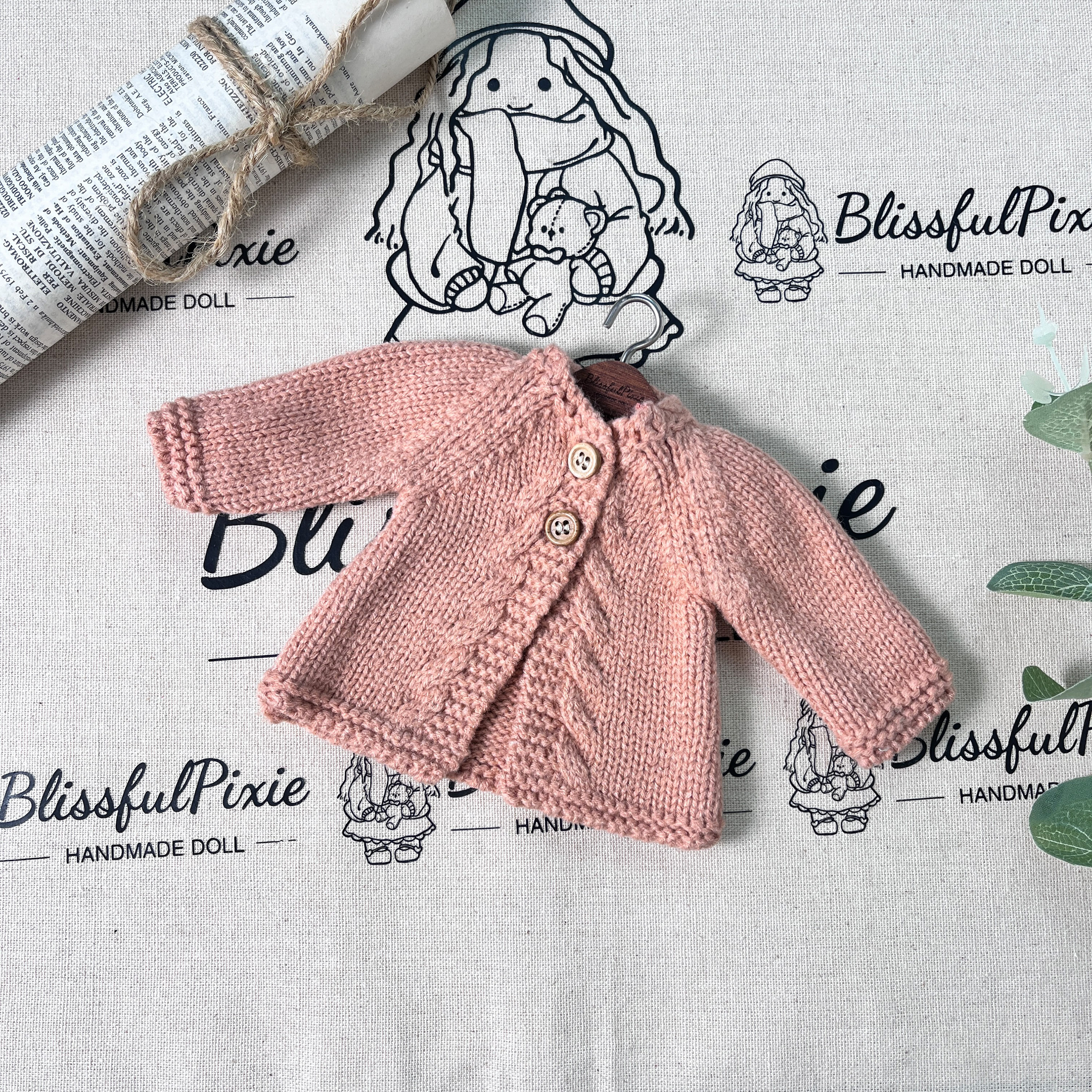 BlissfulPixie 12" Waldorf Handmade Doll Clothing Set Baby Girl Clothes Washable