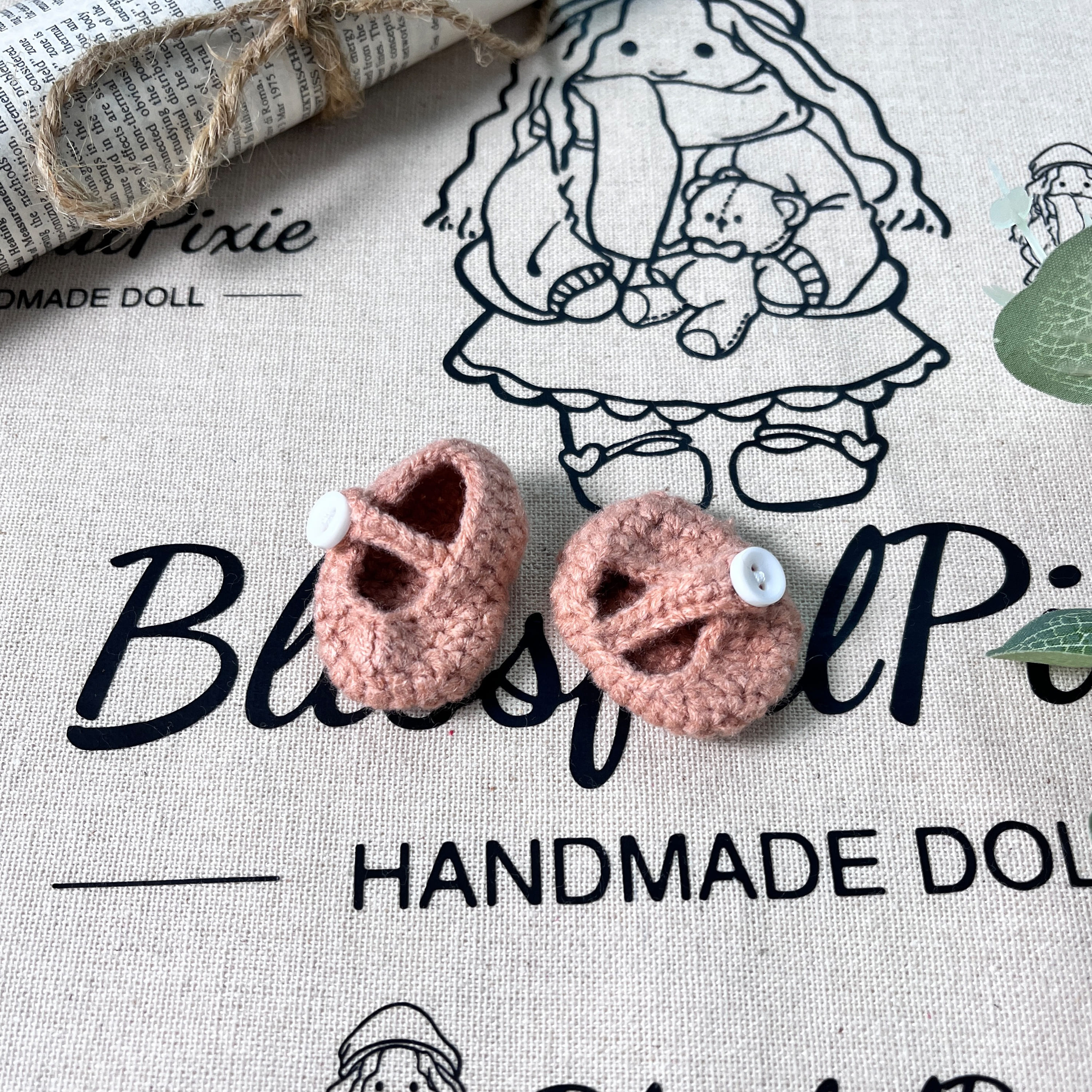 BlissfulPixie 12" Waldorf Handmade Doll Clothing Set Baby Girl Clothes Washable