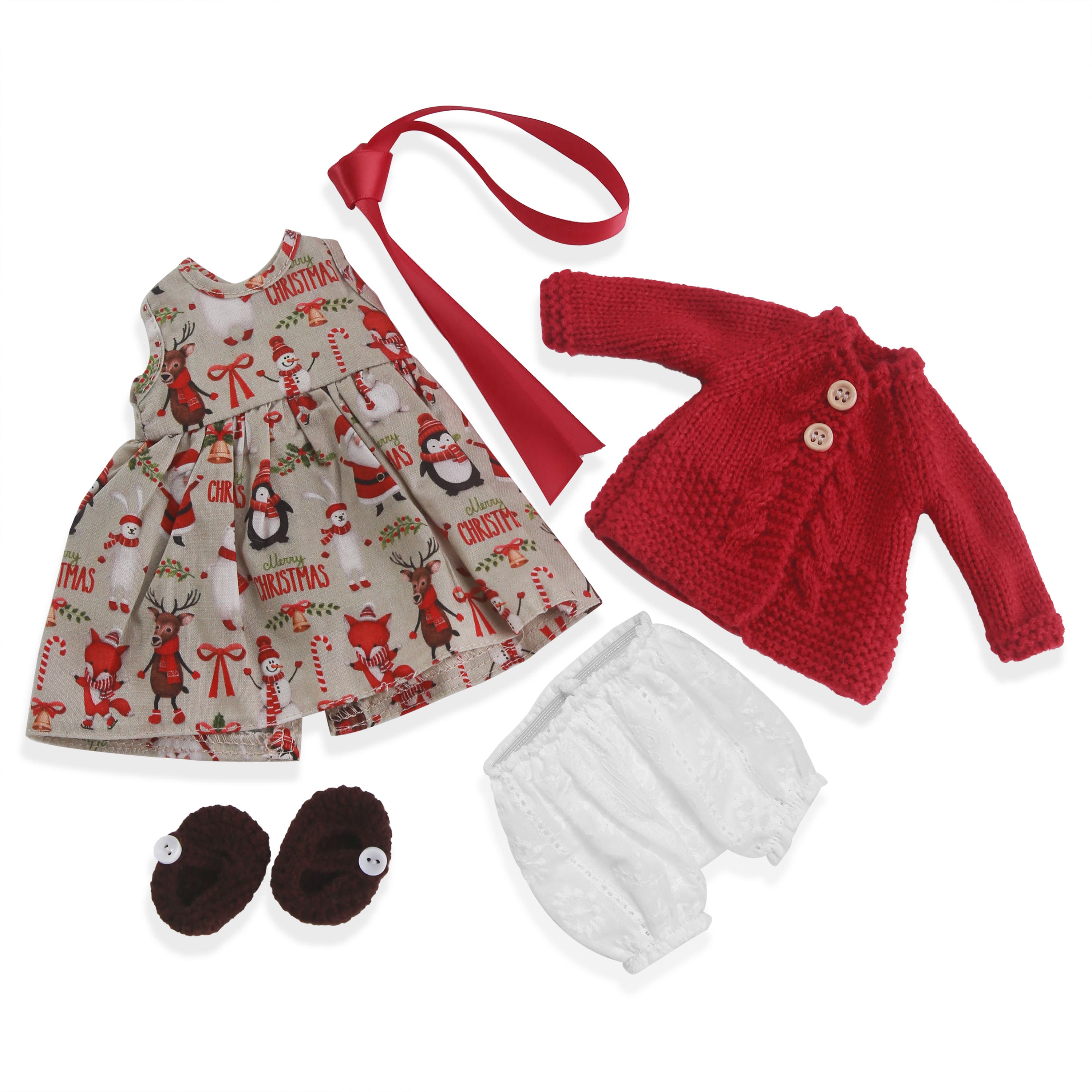 BlissfulPixie 12" Waldorf Handmade Doll Clothing Set Baby Girl Clothes Washable