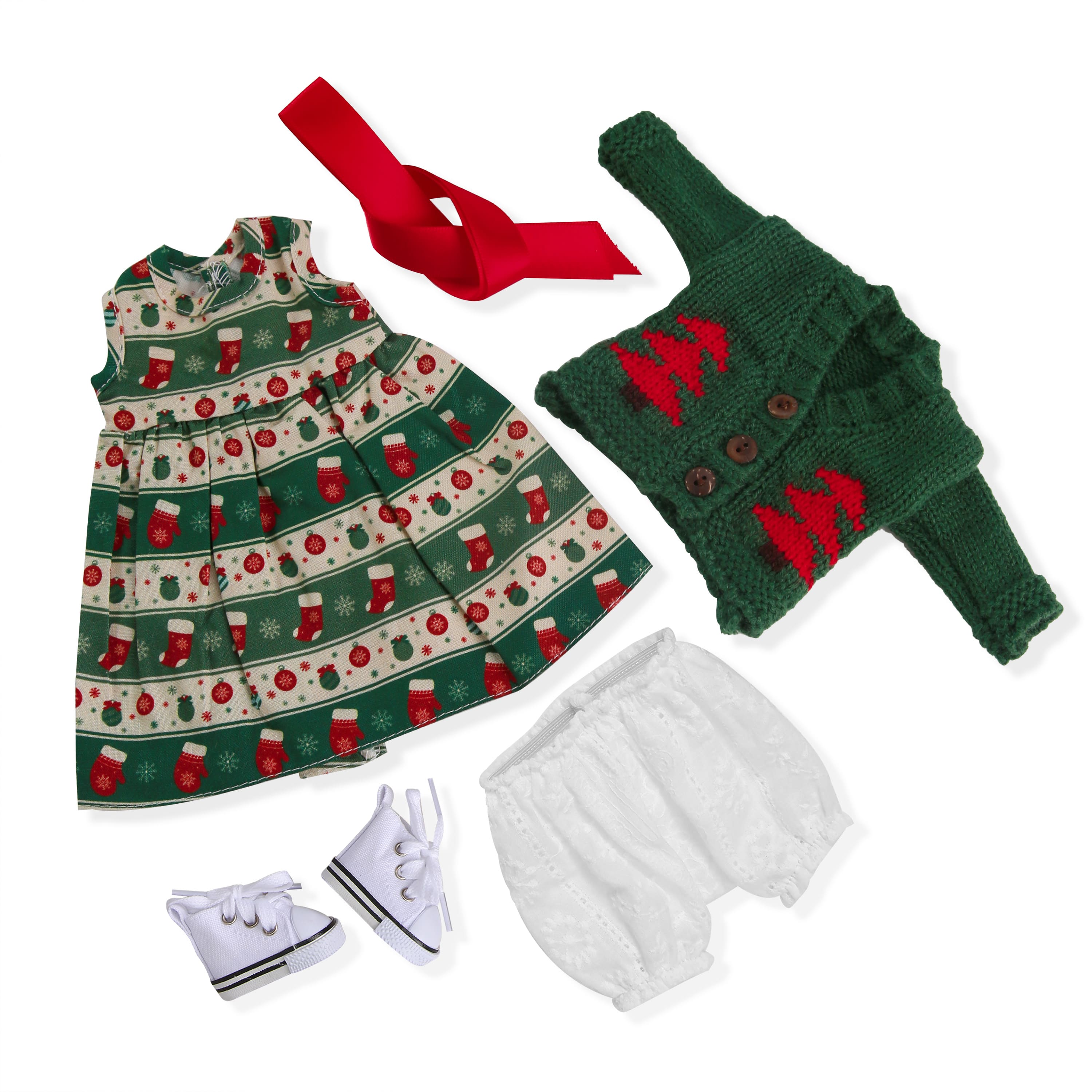 BlissfulPixie 12" Waldorf Handmade Doll Clothing Set Baby Girl Clothes Washable