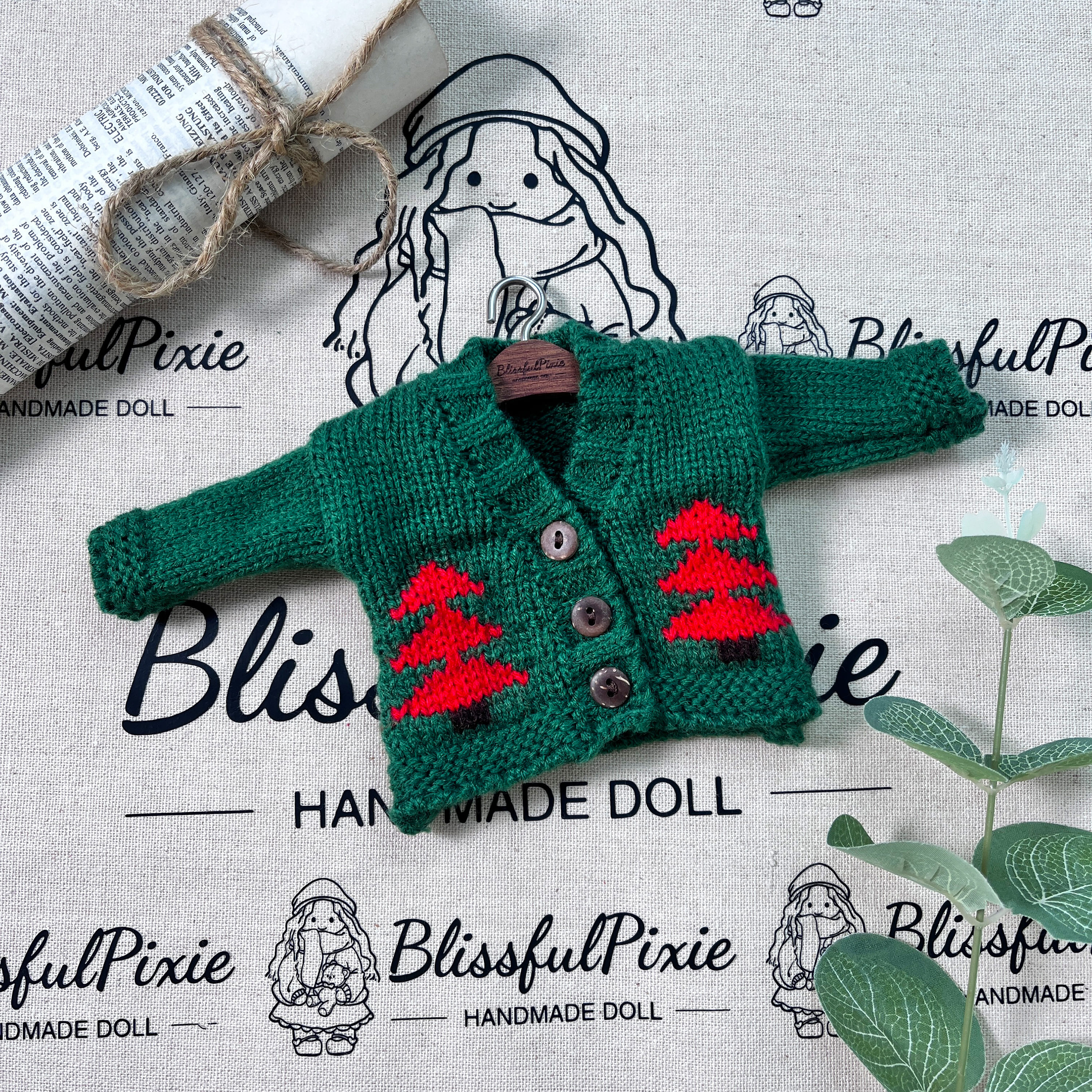 BlissfulPixie 12" Waldorf Handmade Doll Clothing Set Baby Girl Clothes Washable