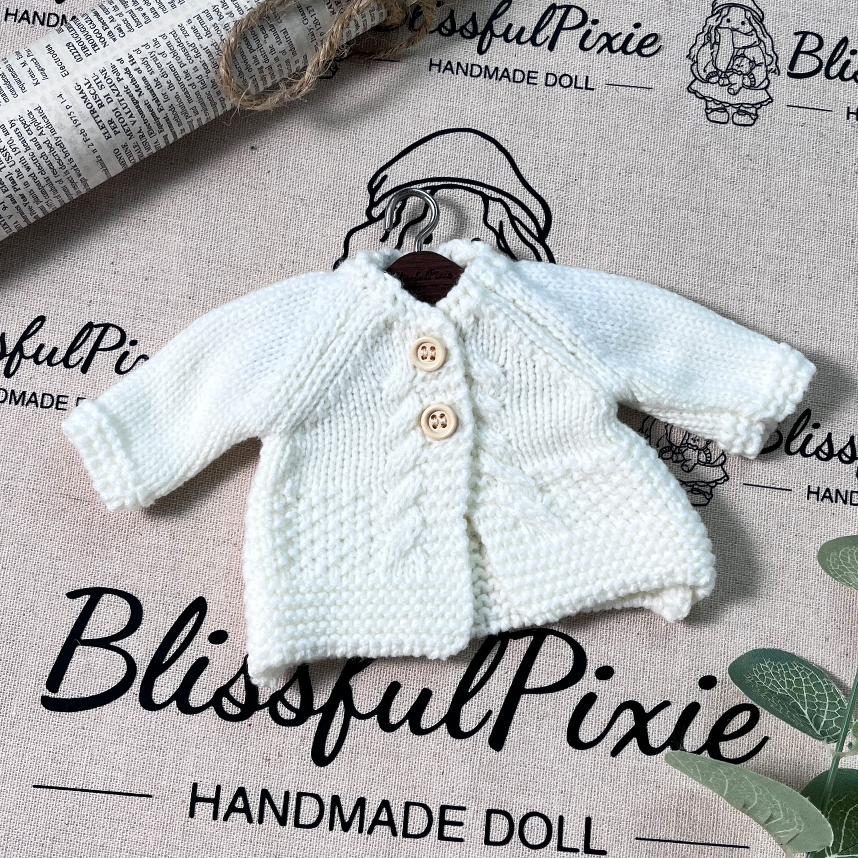 BlissfulPixie 12" Waldorf Handmade Doll Clothing Set Baby Girl Clothes Washable