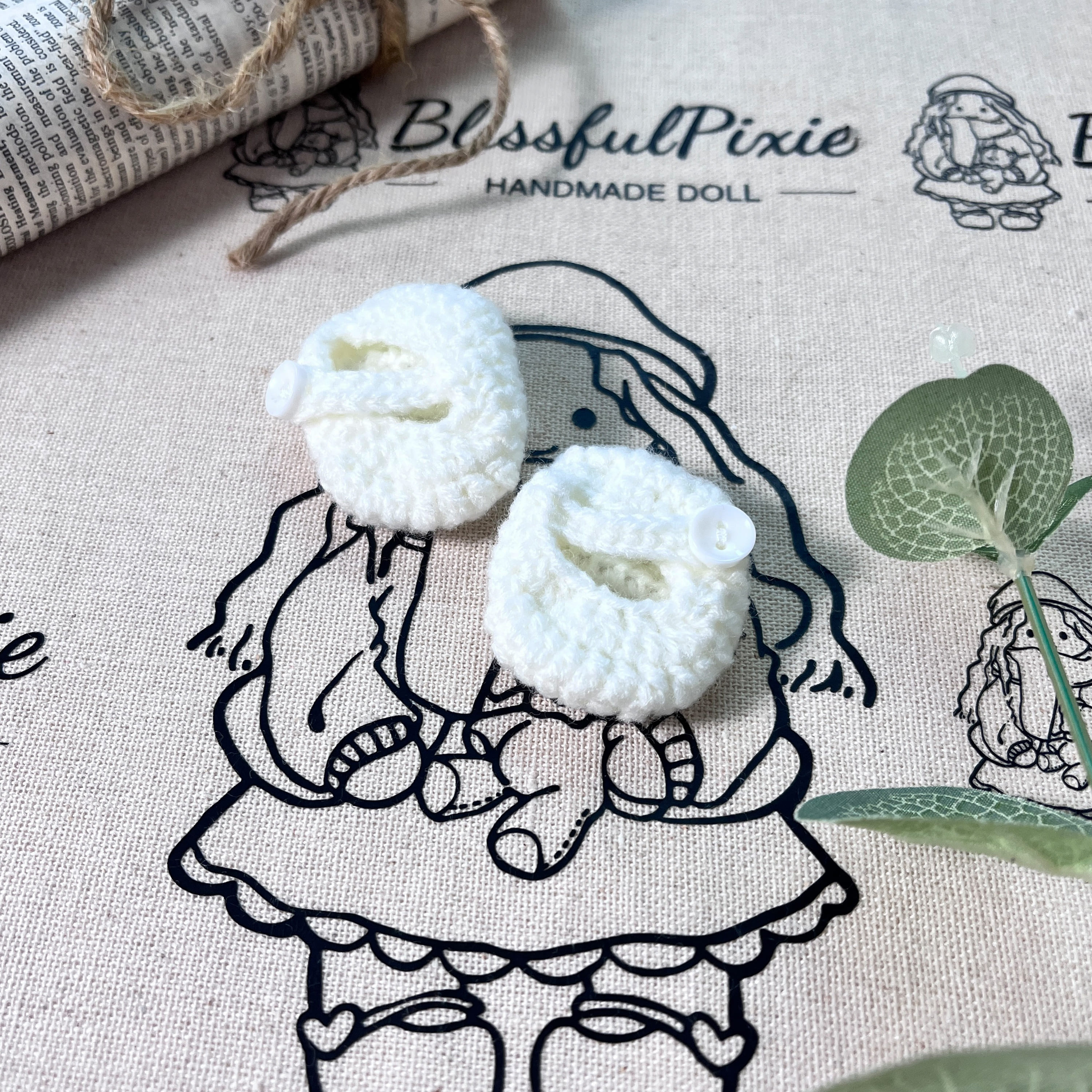 BlissfulPixie 12" Waldorf Handmade Doll Clothing Set Baby Girl Clothes Washable