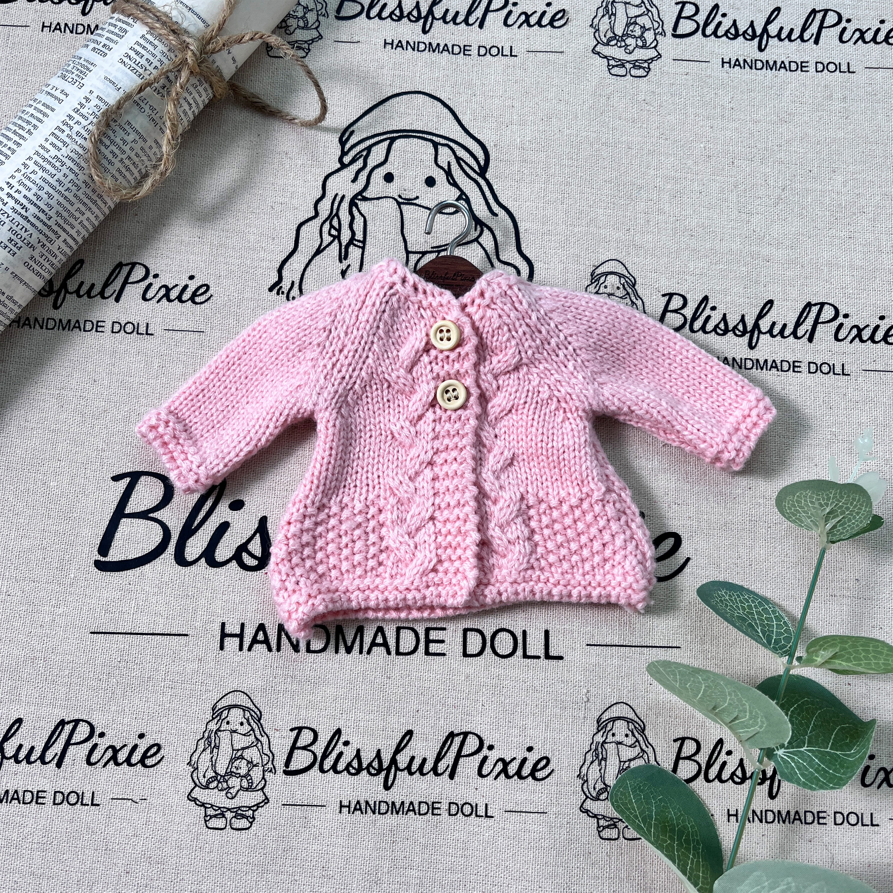 BlissfulPixie 12" Waldorf Handmade Doll Clothing Set Baby Girl Clothes Washable