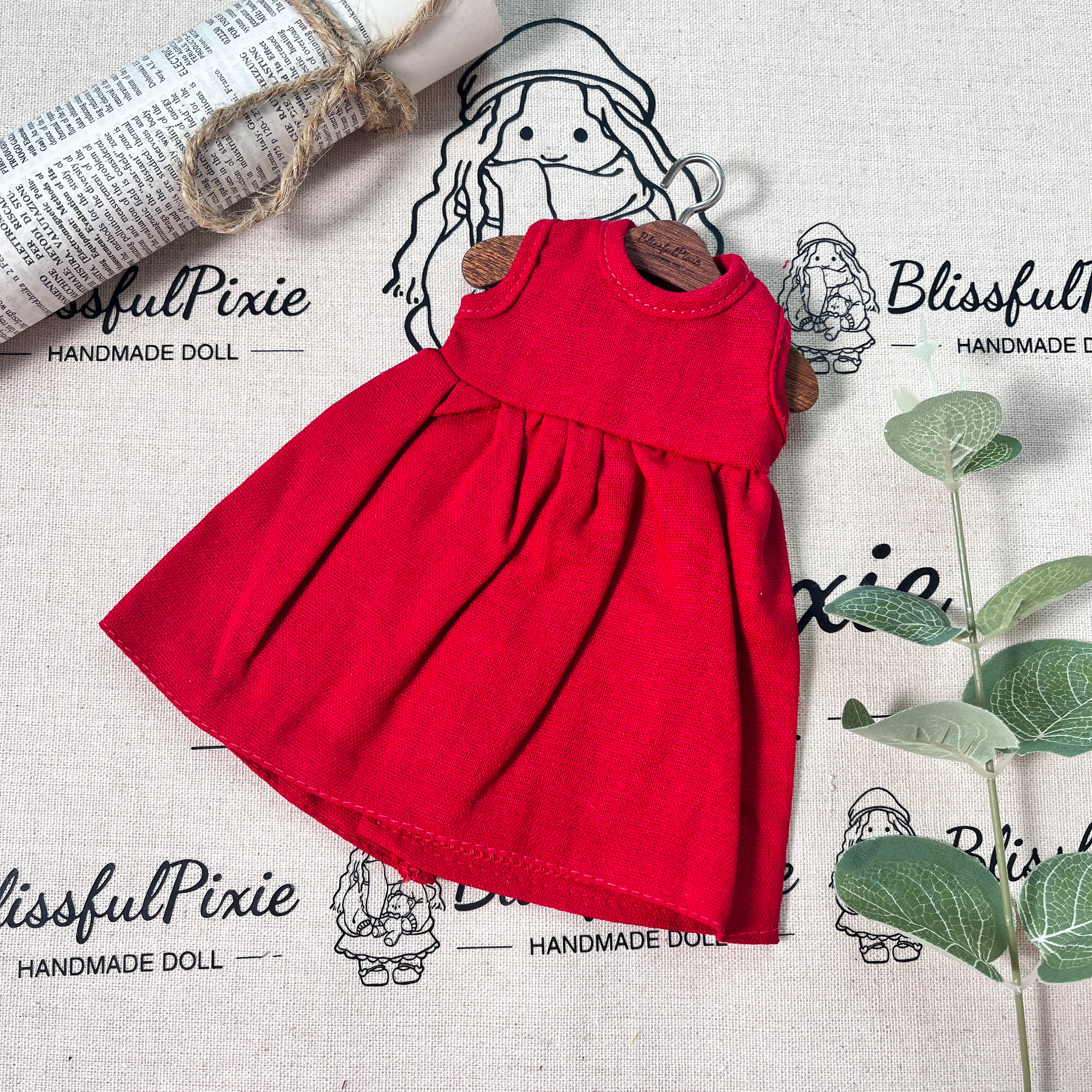 BlissfulPixie 12" Waldorf Handmade Doll Clothing Set Baby Girl Clothes Washable