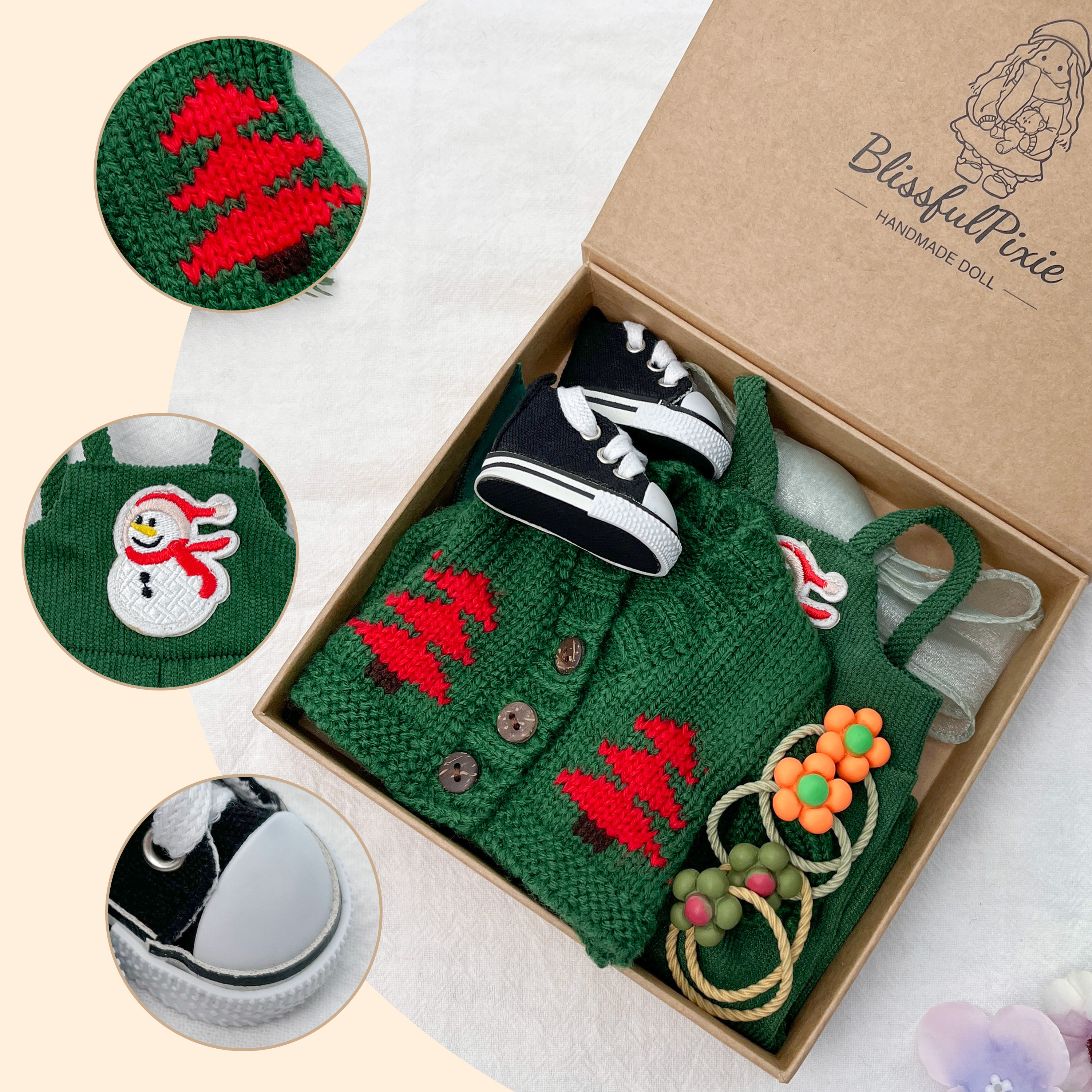 Handmade Waldorf Doll Accessories 12 Inch Clothing Set with Gift Box