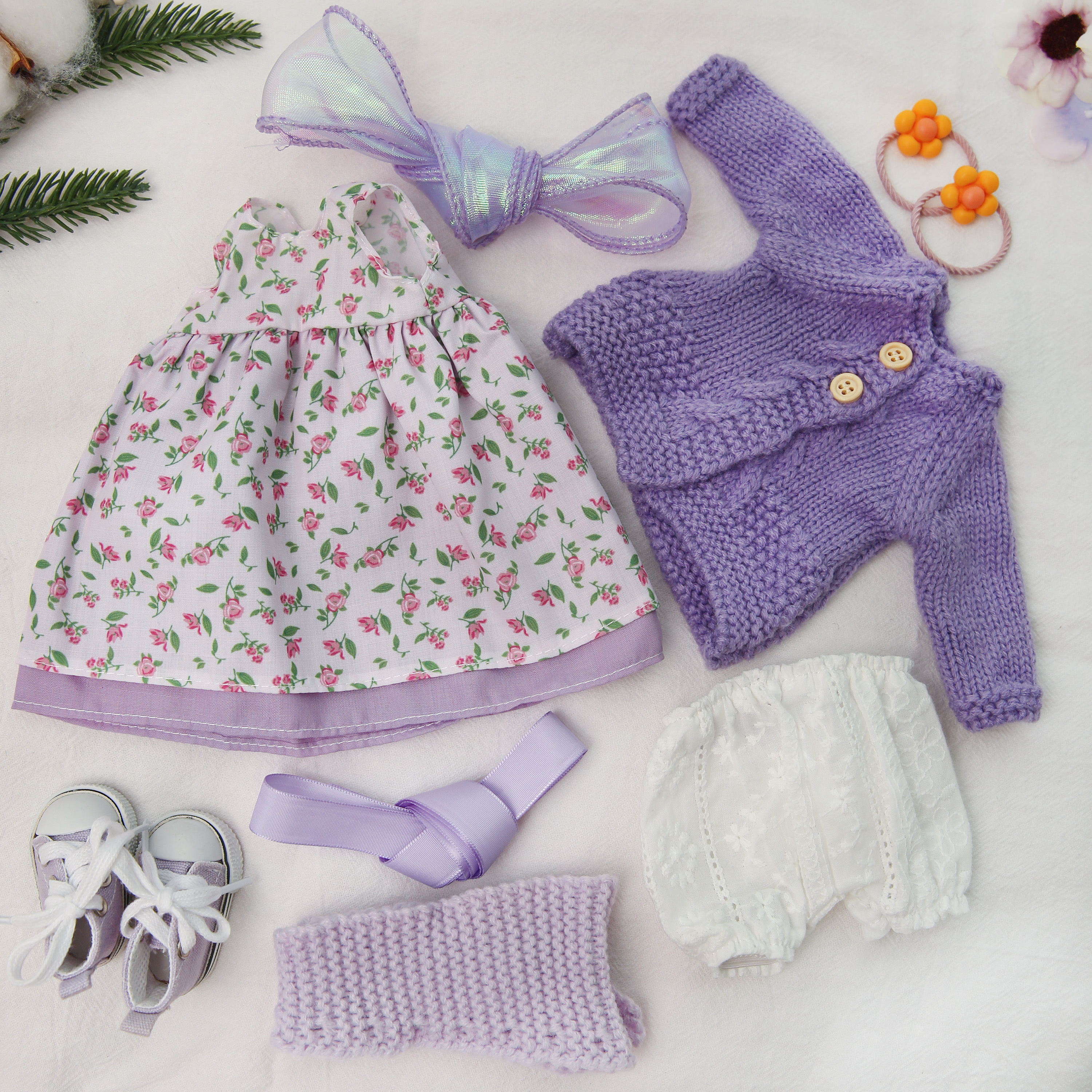 Girls Doll Gift Idea –12 Inch Handmade Waldorf Clothing in Gift Box