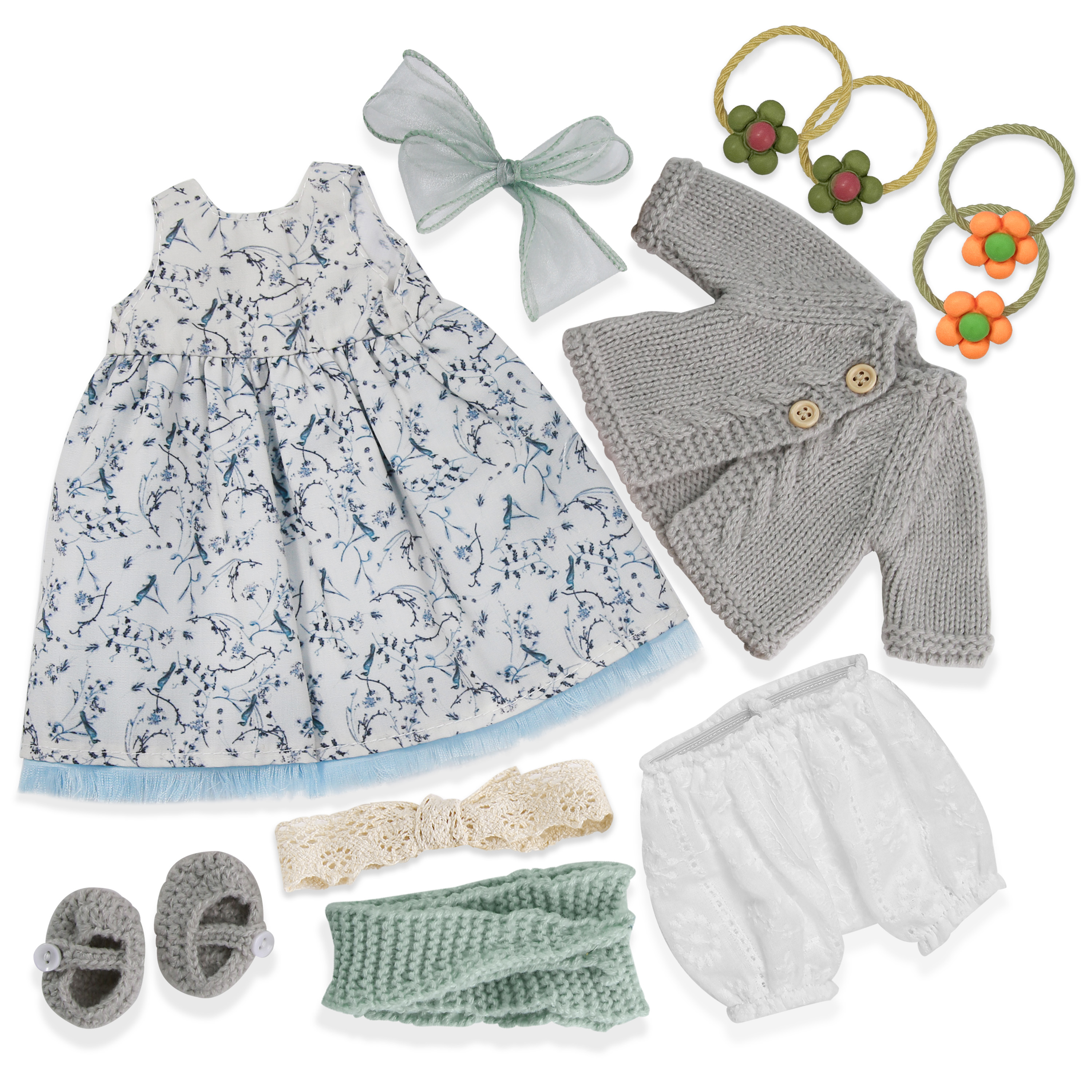 12 Inch Handmade Waldorf Doll Clothes Set-Birthday Gift for Girls