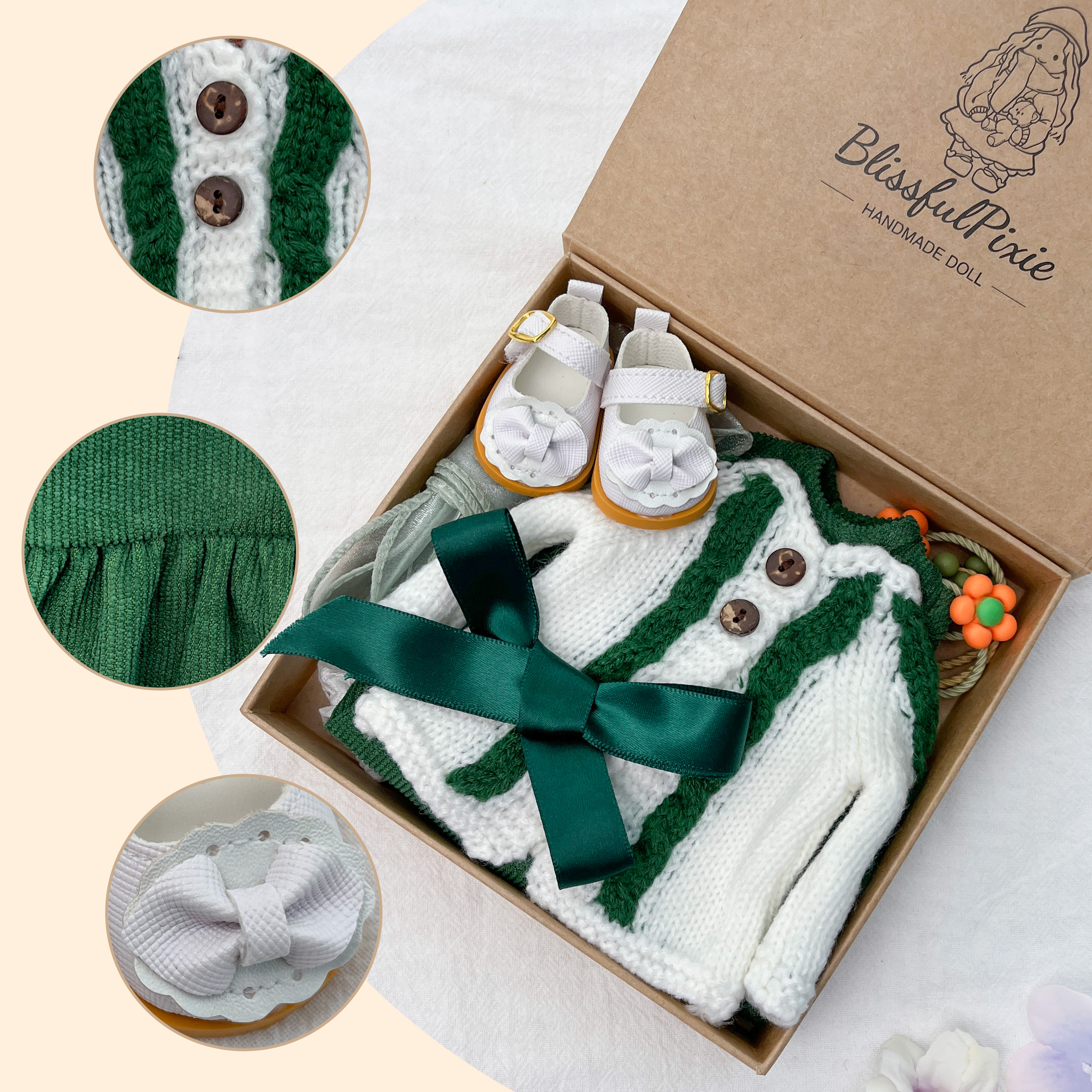 Handmade Doll Clothing for 12 Inch Waldorf Dolls – Adorable Gift Box Included