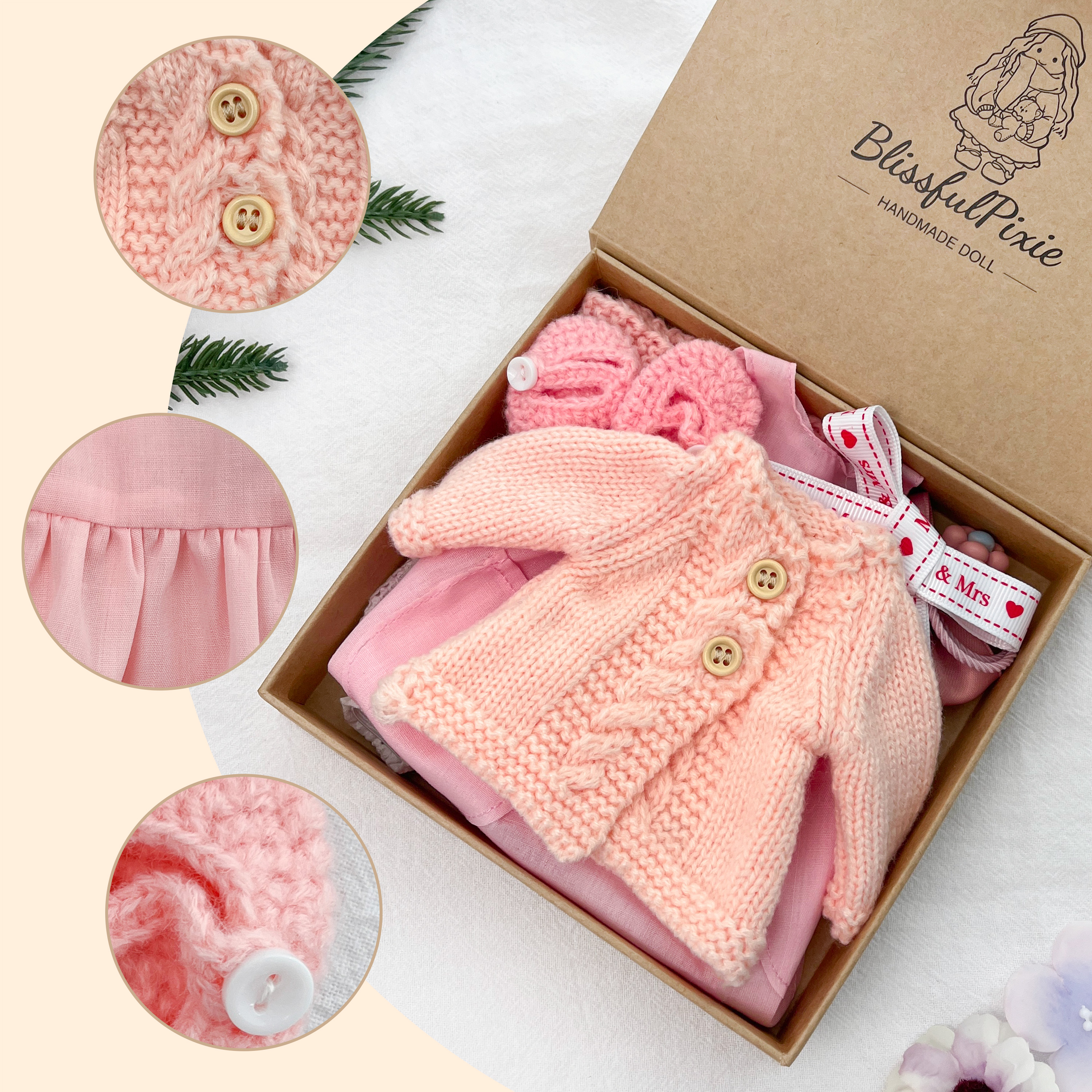 Premium Handmade 12 –Waldorf Doll Clothes-Thoughtful Gift for Kids
