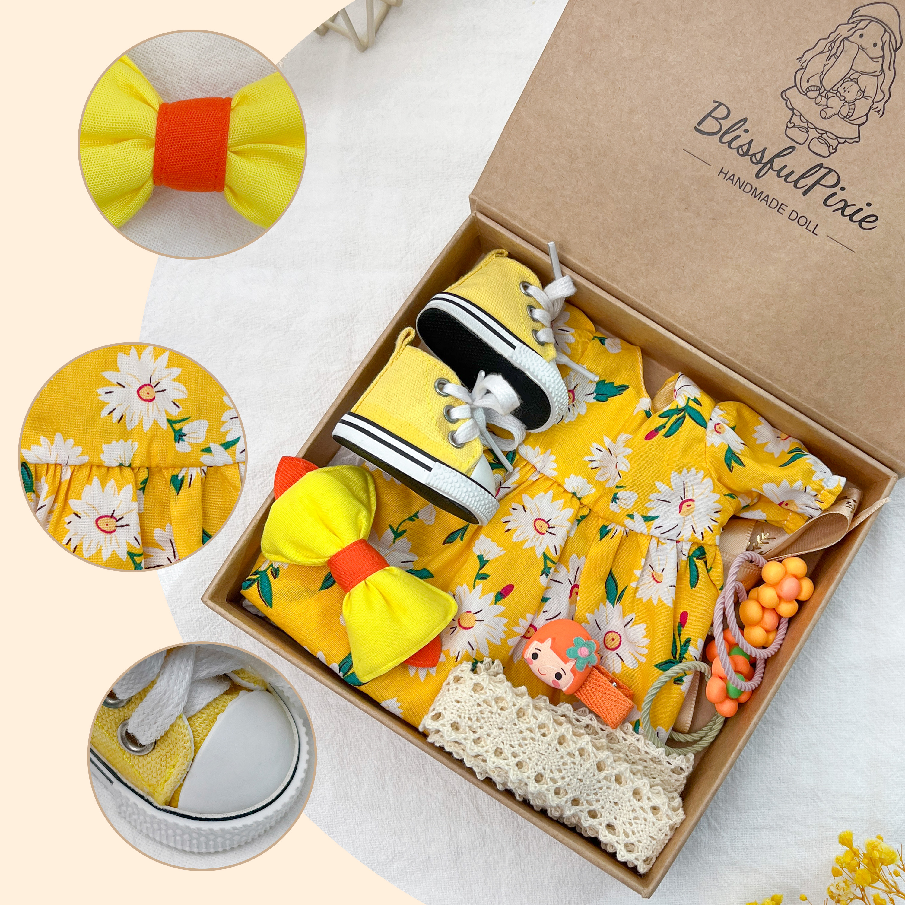 12 Inch Waldorf Doll Clothes  –Handmade Set in Elegant Gift Box