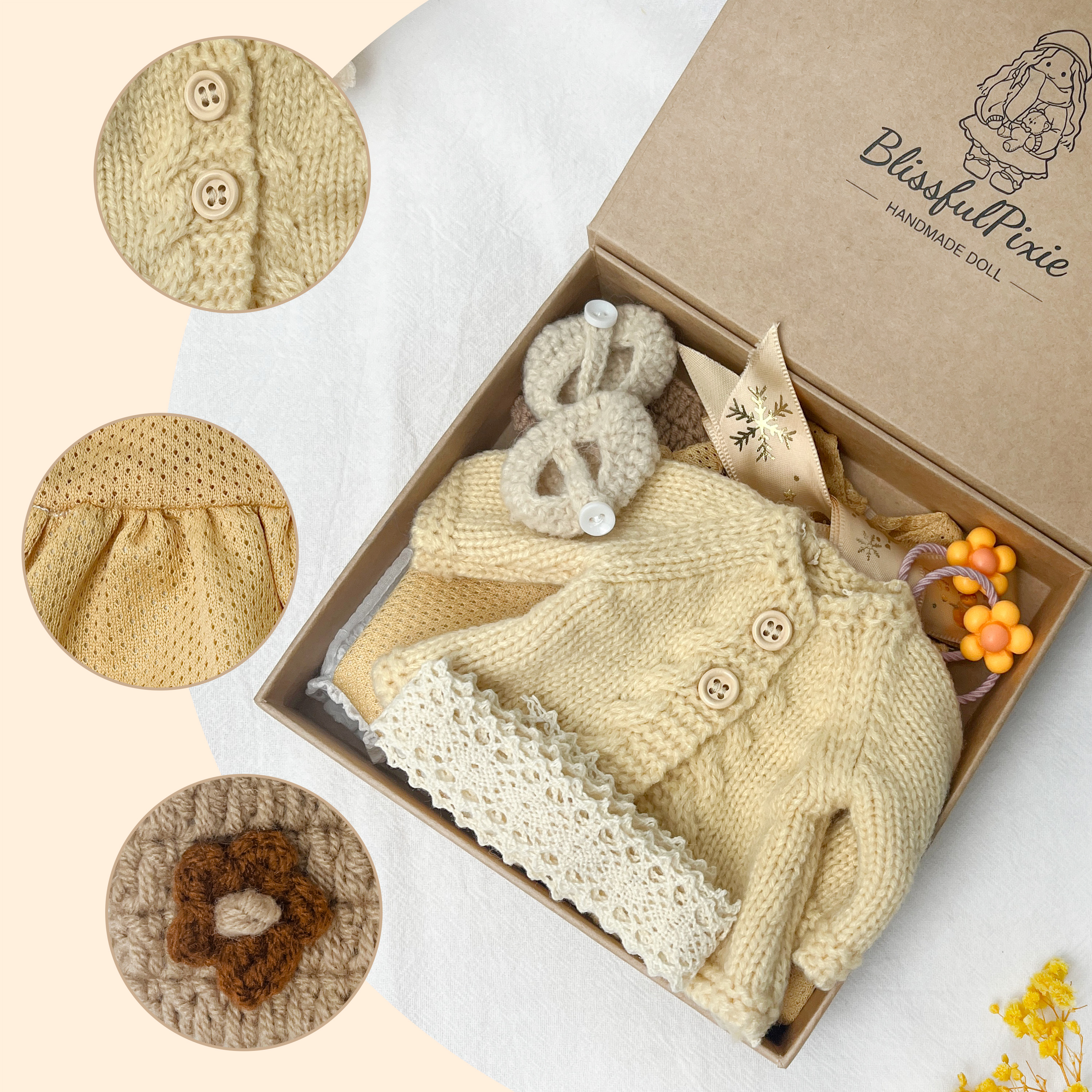 Cute Handmade Doll Clothes for 12 Inch Waldorf Dolls – Birthday Gift Idea