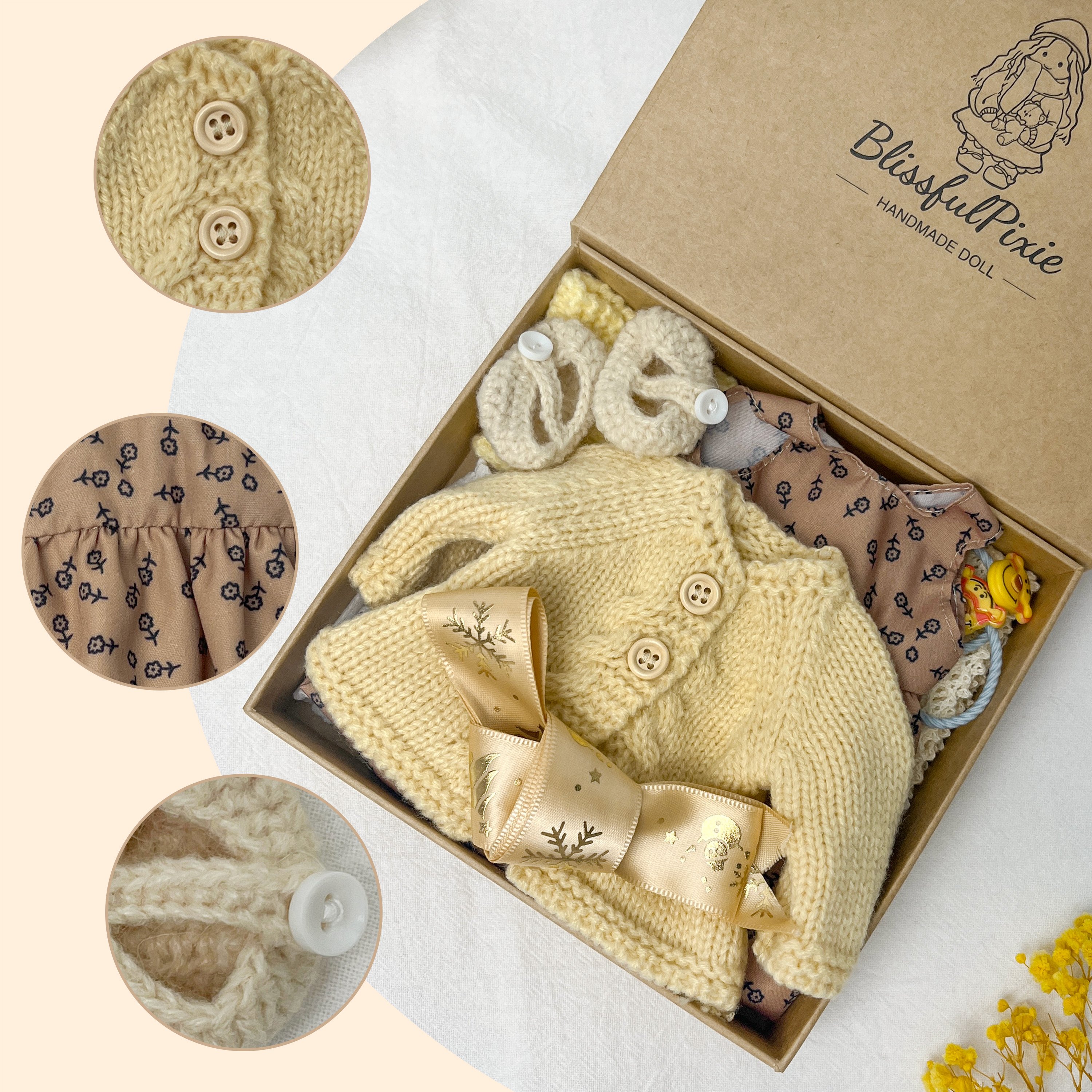 Waldorf Style Doll Clothes –Handmade 12 Inch Set with Gift Packaging