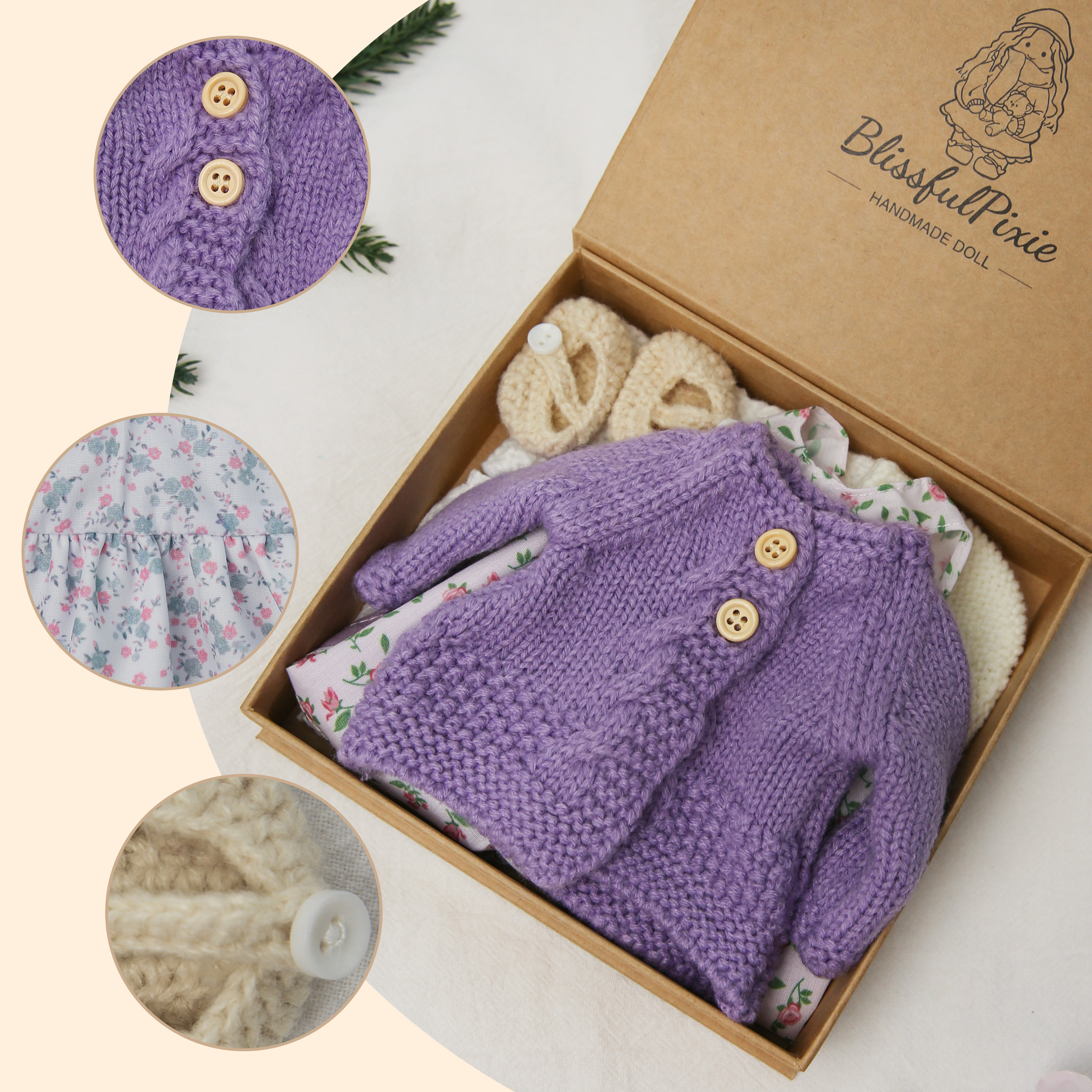 Waldorf Doll 12'' Clothing Best Handmade Birthday Gift