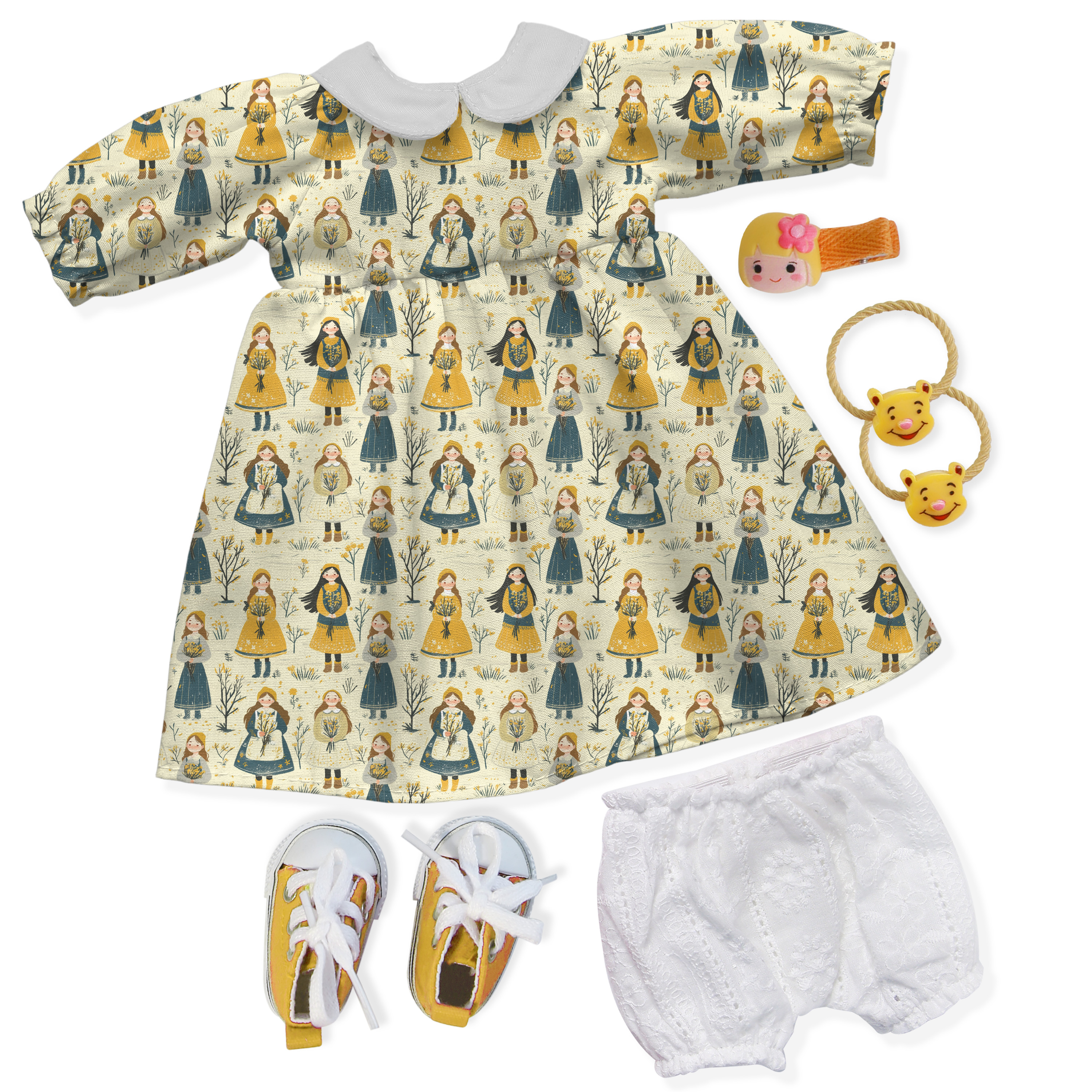 Cute Little Girl Patterned Dress