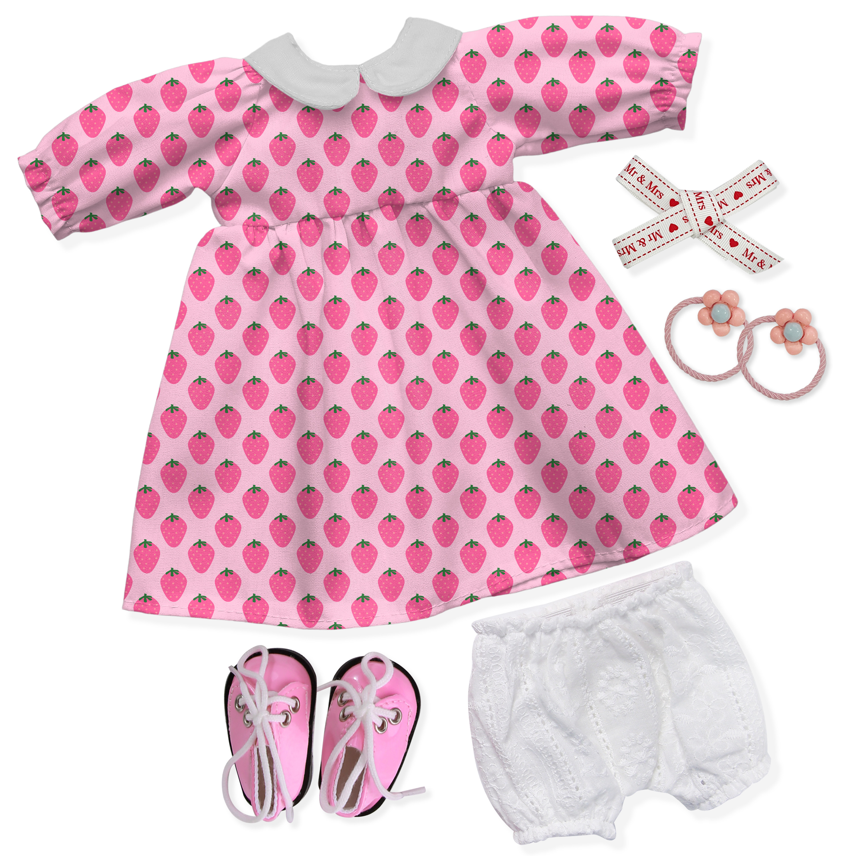 Cute pink strawberry print dress