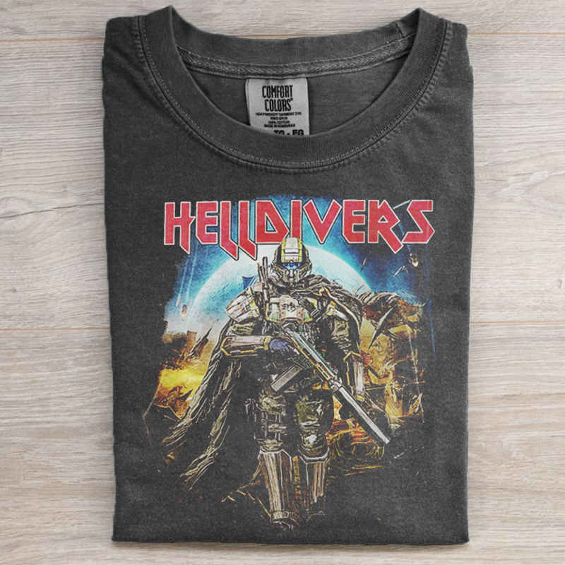  Distressed Helldivers 2 Skull  T-Shirt