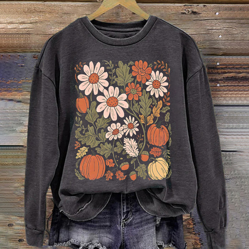 Floral Pumpkin Fall Sweatshirt