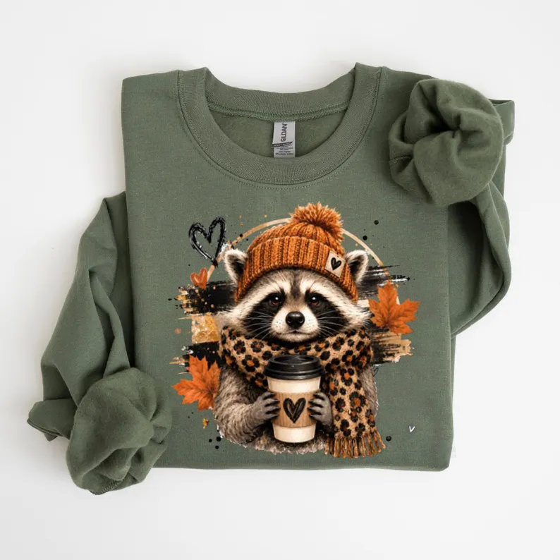 Autumn Raccoon Sweatshirt