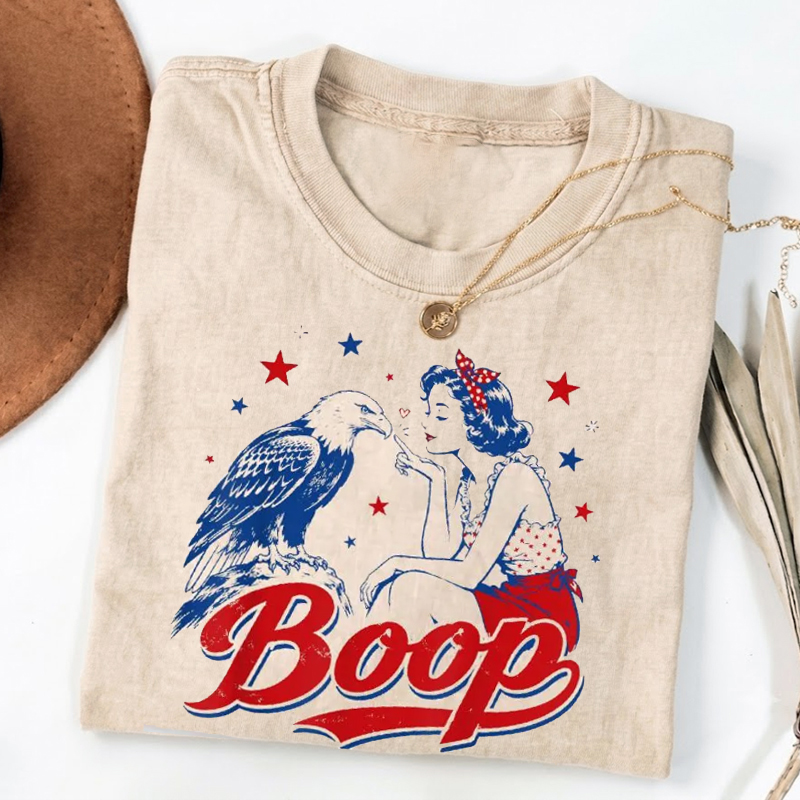 Funny Hand Boop Nose Girl Eagle T-shirt