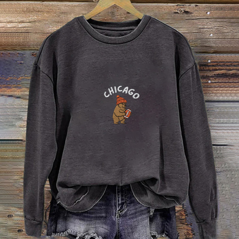 Embroidered Chicago Football Sweatshirt
