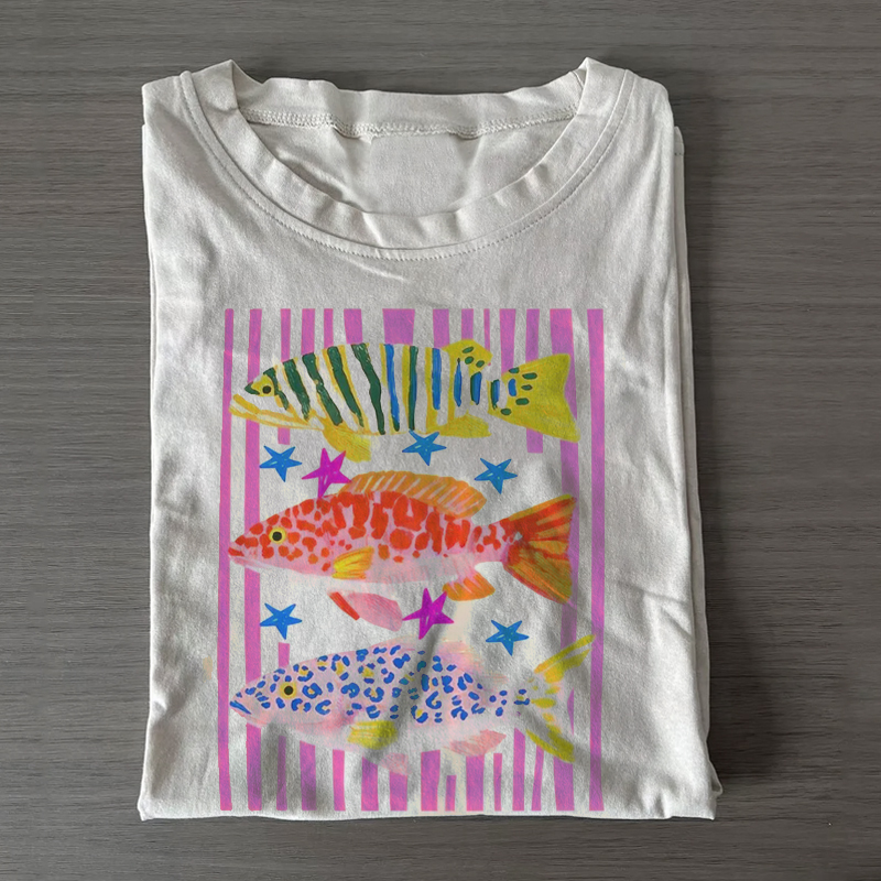 Maximalist Tropical Fish Trio T-shirt