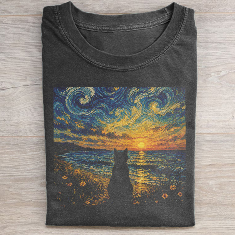 Summer Black Cat T-shirt