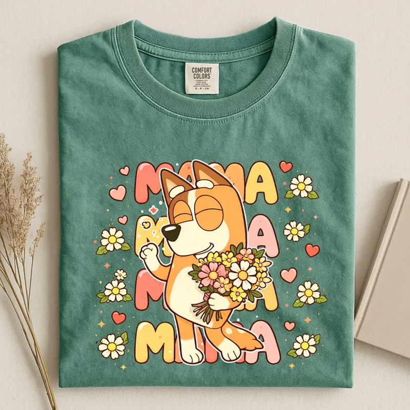 Cartoon Dog Mom T-shirt