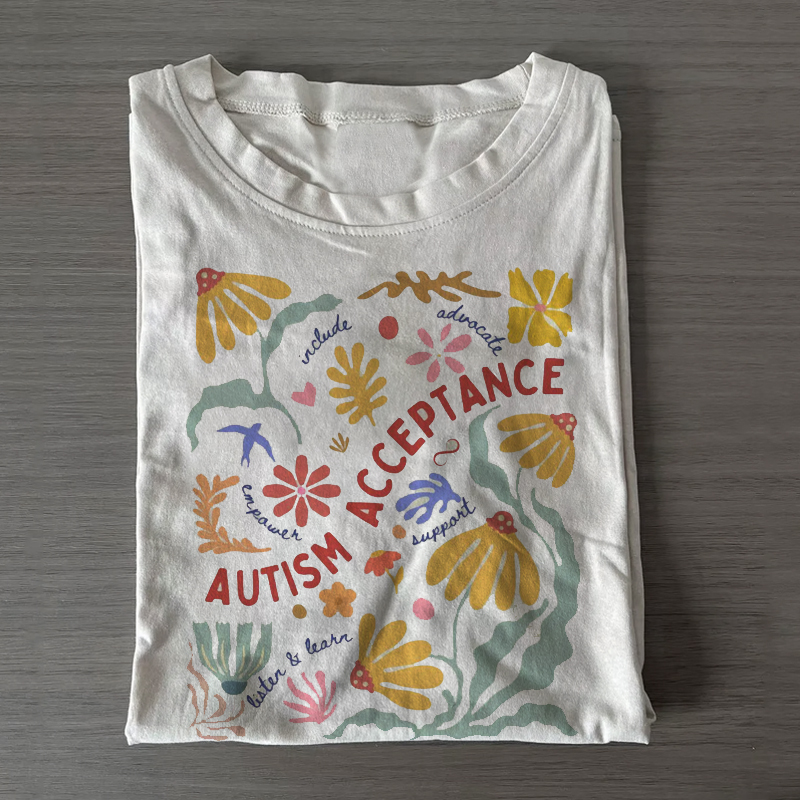 Autism Acceptance Floral Botanical T-shirt