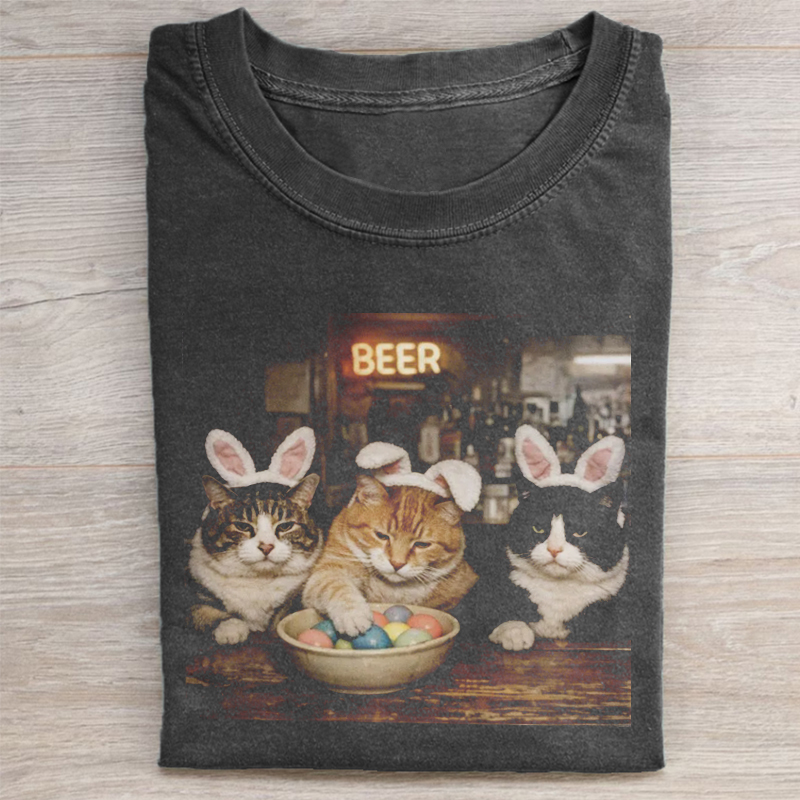 Funny Easter cat Graphic T-shirt